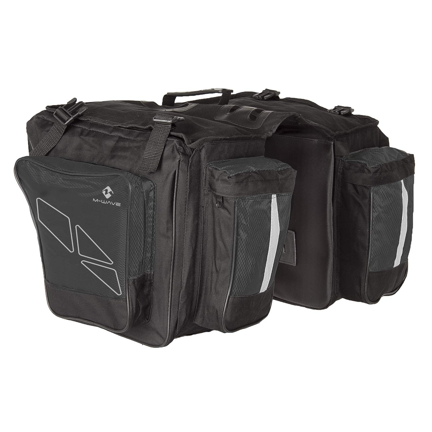 M-Wave Cicli Bonin Unisex Adult Travel Touring Bike Pannier Set - Waterproof Amsterdam Bicycle Bags for Commuting & Cycling Trips (Black, One Size) - Perfect for Urban Commutes, Long-Distance Tours & Grocery Shopping
