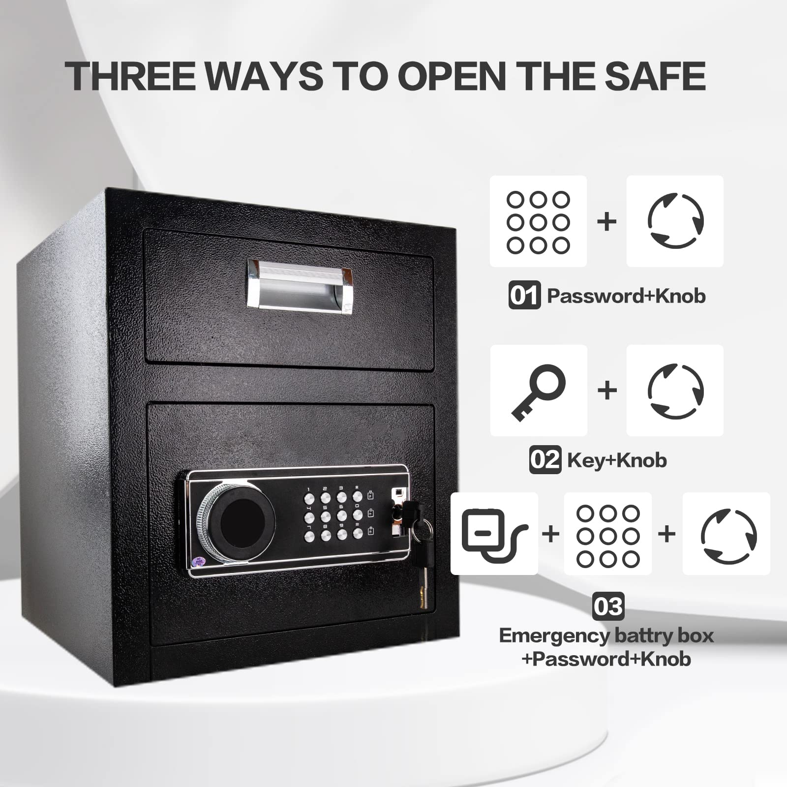 1.8 Cubic Foot Digital Security Safe with Keypad - Heavy Duty Business Safe & Lock Box for Money, Mail, Valuables | Front Load Drop Slot | Office, Retail, Home Use