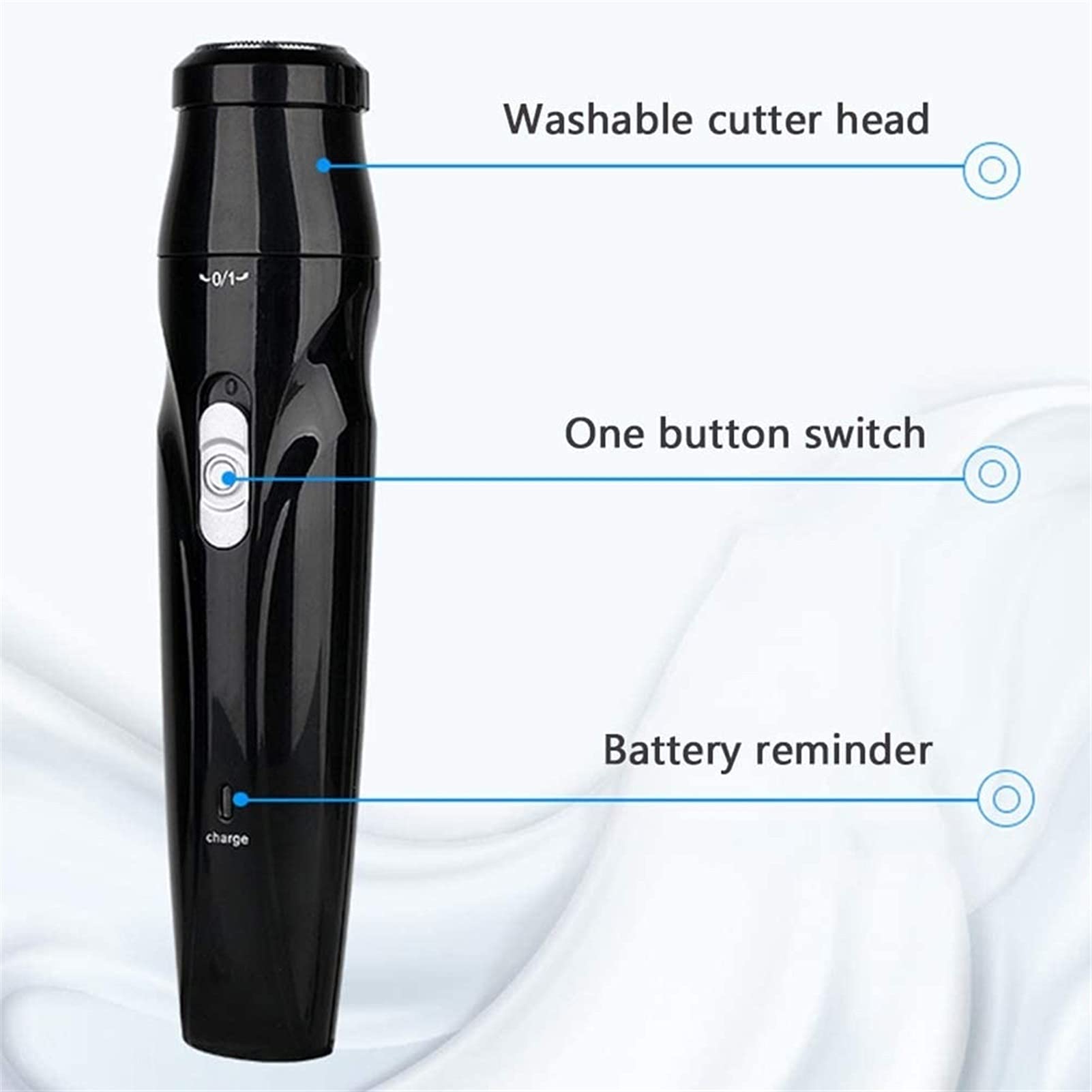 QIYUDS USB Rechargeable Nose Hair Trimmer - Painless Electric Hair Removal for Nose, Eyebrows, Face, Underarm & Bikini Line - Waterproof Grooming Kit for Men & Women - Perfect for Travel, Gym & Daily Personal Care