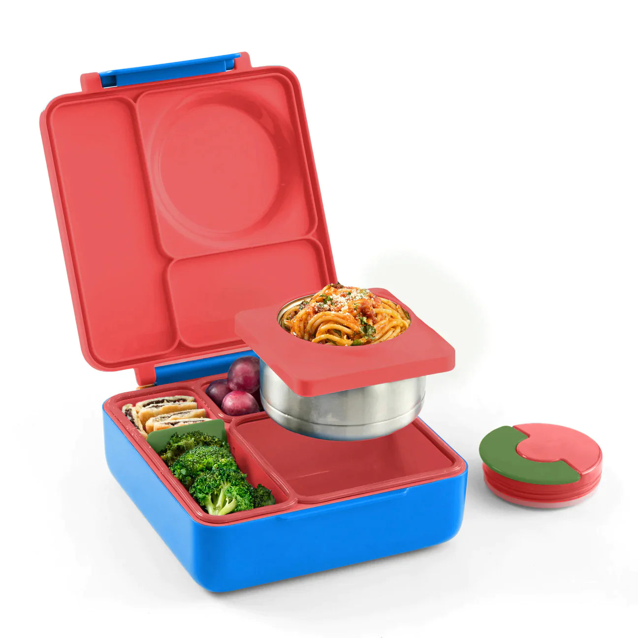 OmieBox V2 Bento Lunch Box for Kids - Leak Proof & Insulated - Scooter Red Design - Perfect for School, Picnics & Travel