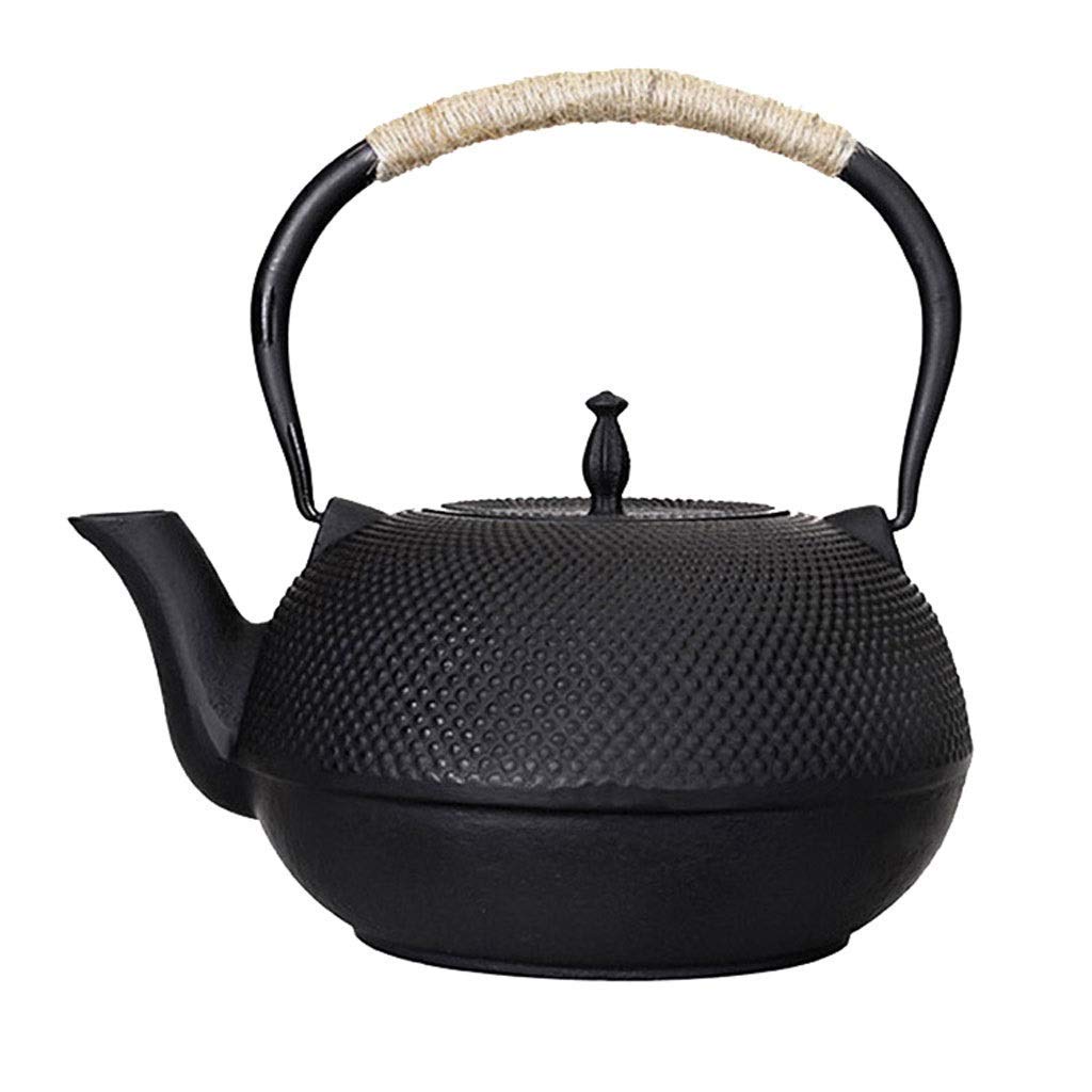 JHSHENGSHI 1.8L Cast Iron Teapot - Ceramic Coated, Anti-Scalding Handle, Rust-Free Oxidized Inner Wall, Vintage Style with Stainless Steel Infuser - Perfect for Tea Ceremonies, Home Decor & Gift Giving