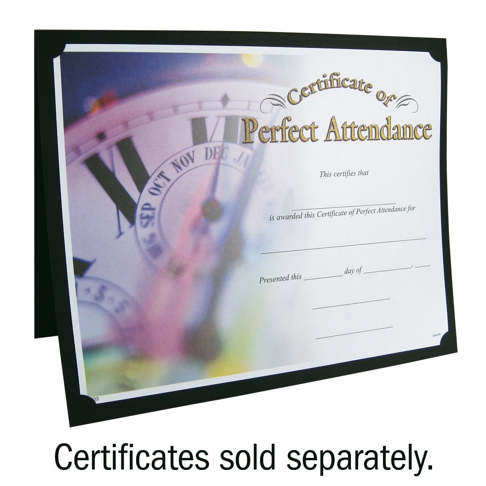 Jones School Supply - 50 Pack Black Linen Folders with Gold Star Design - Premium Academic Certificate Holders for Awards, Diplomas & Graduation Documents - Perfect for Schools, Offices & Recognition Ceremonies