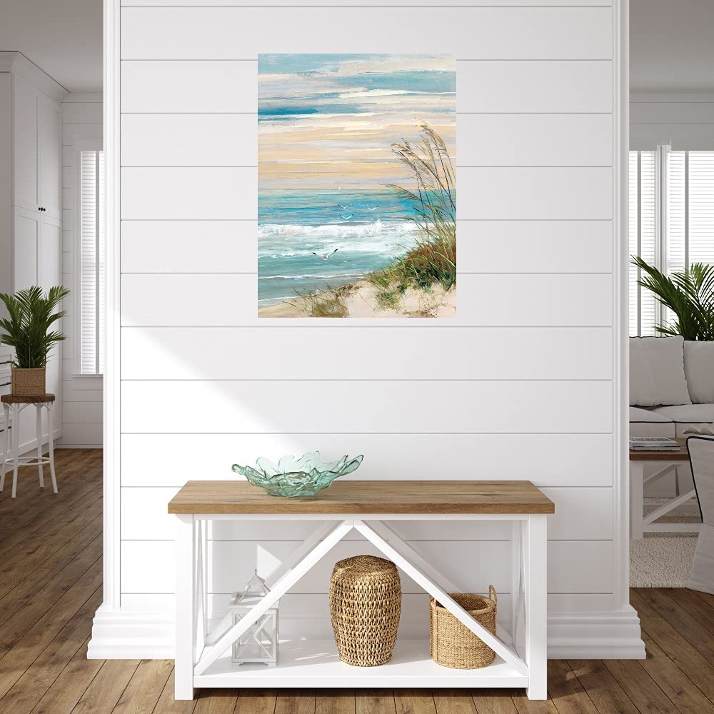 Stunning Beach at Dusk Canvas Wall Art Print by Sally Swatland - 24x32 Inch Ready to Hang Painting for Living Room, Bedroom, Office Decor - Perfect Coastal Home Decor & Gift Idea for Beach Lovers
