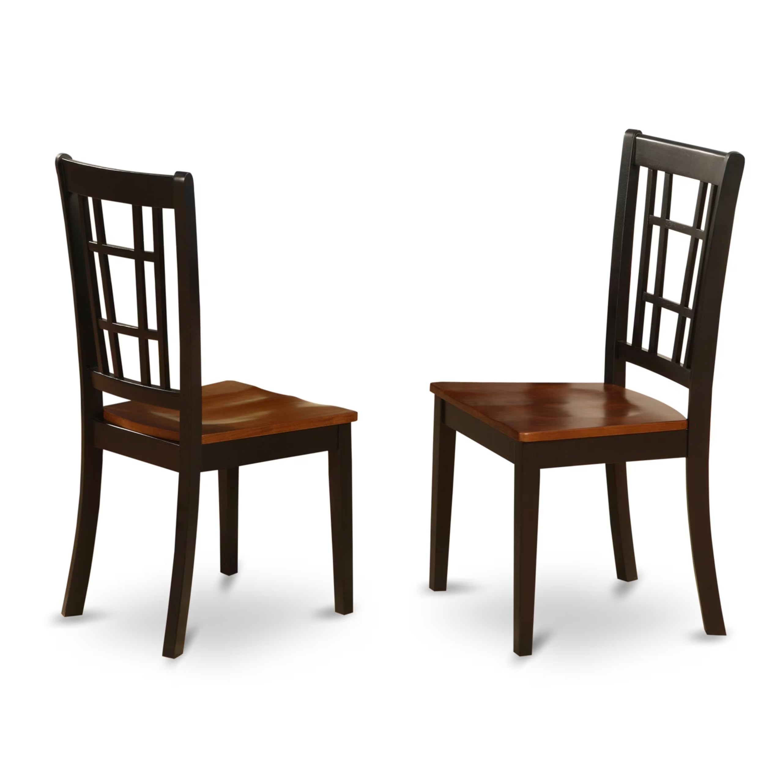 East West Furniture ANNI3-BLK-W 3-Piece Modern Dining Table Set - 36x36 Inch Round Kitchen Table with Pedestal Base & 2 Upholstered Chairs in Black & Cherry Finish - Perfect for Small Spaces, Breakfast Nooks, and Contemporary Dining Rooms