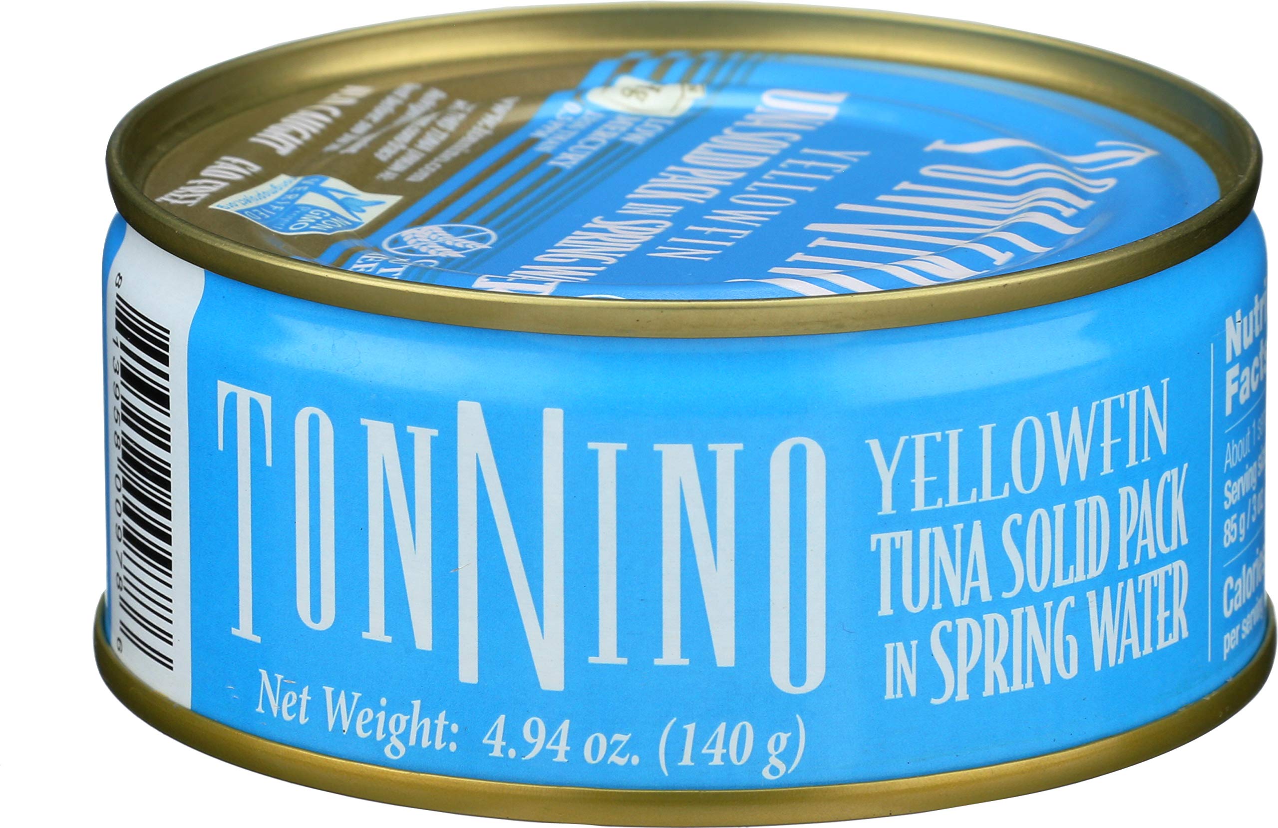 Tonnino Tuna in Water Can - 4.90 oz (Pack of 6) | Premium Canned Tuna for Salads, Sandwiches & Healthy Meals | High Protein, Low Fat, Keto & Paleo Friendly