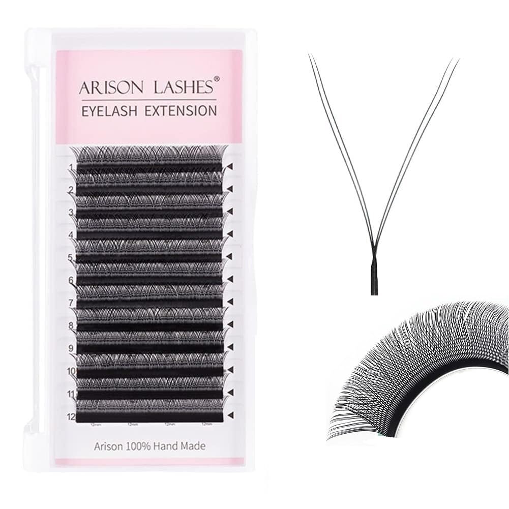 Arison YY Eyelash Extensions - 0.07mm C Curl 11mm Black Volume Lashes for Dramatic Look | Soft & Lightweight False Lashes for Daily Wear, Parties & Special Occasions