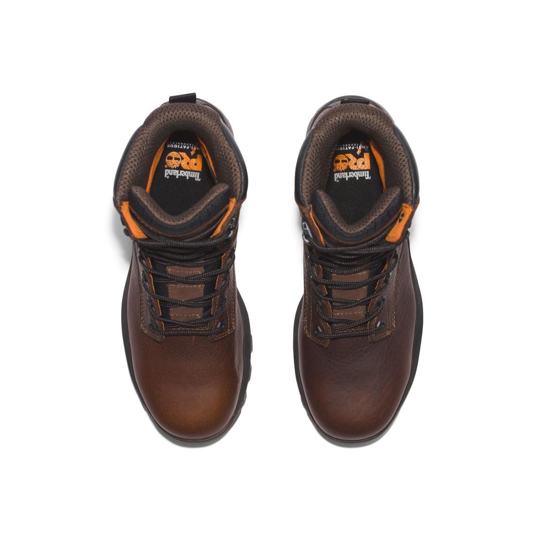Titan Ev 8 Inch Composite Toe Waterproof Work Boots for Men - Slip Resistant Safety Shoes with Electrical Hazard Protection - Ideal for Construction, Warehouse & Outdoor Work (Brown)