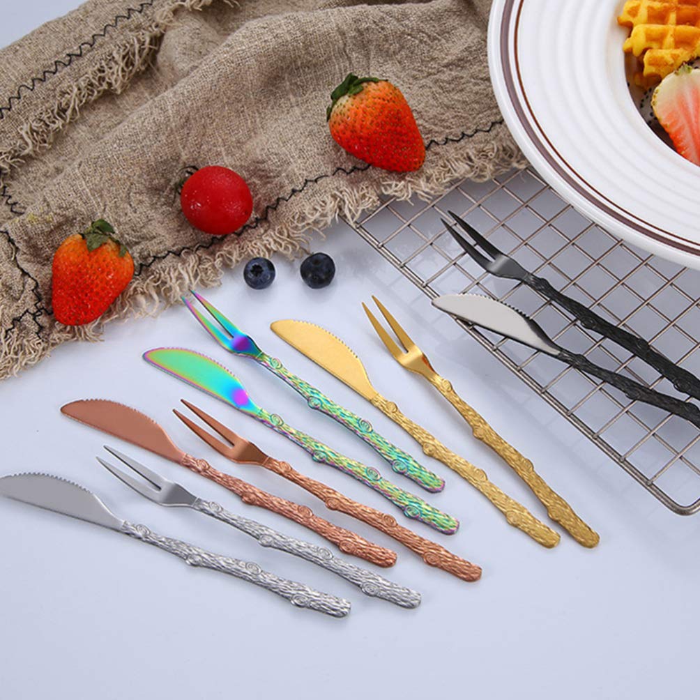 Hemoton 6-Piece Stainless Steel Dessert Forks Set - Small Appetizer Forks, Cocktail Forks, Fruit Forks for Cake, Cheese, Tapas, Mooncake - Perfect for Parties, Weddings, Picnics & Fine Dining