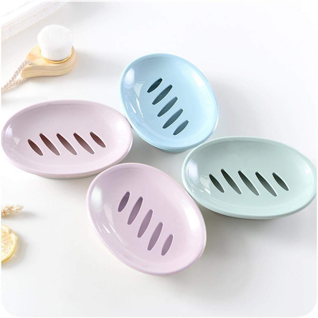 Double Layer Soap Saver Case with Drainage - Oval Shower Soap Dish Holder for Bathroom & Kitchen - Blue (Perfect for Organizing Bar Soaps in Showers, Sinks, and Countertops)