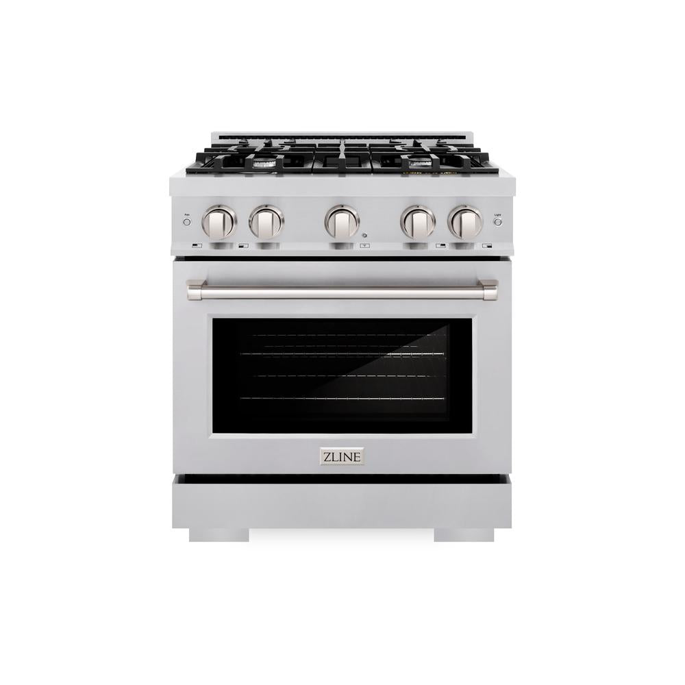 ZLINE HGR30 30-Inch Stainless Steel Gas Range - 4.2 cu. ft. Capacity, 4-Burner Cooktop & Convection Oven - Perfect for Home Kitchens, Restaurants & Professional Cooking