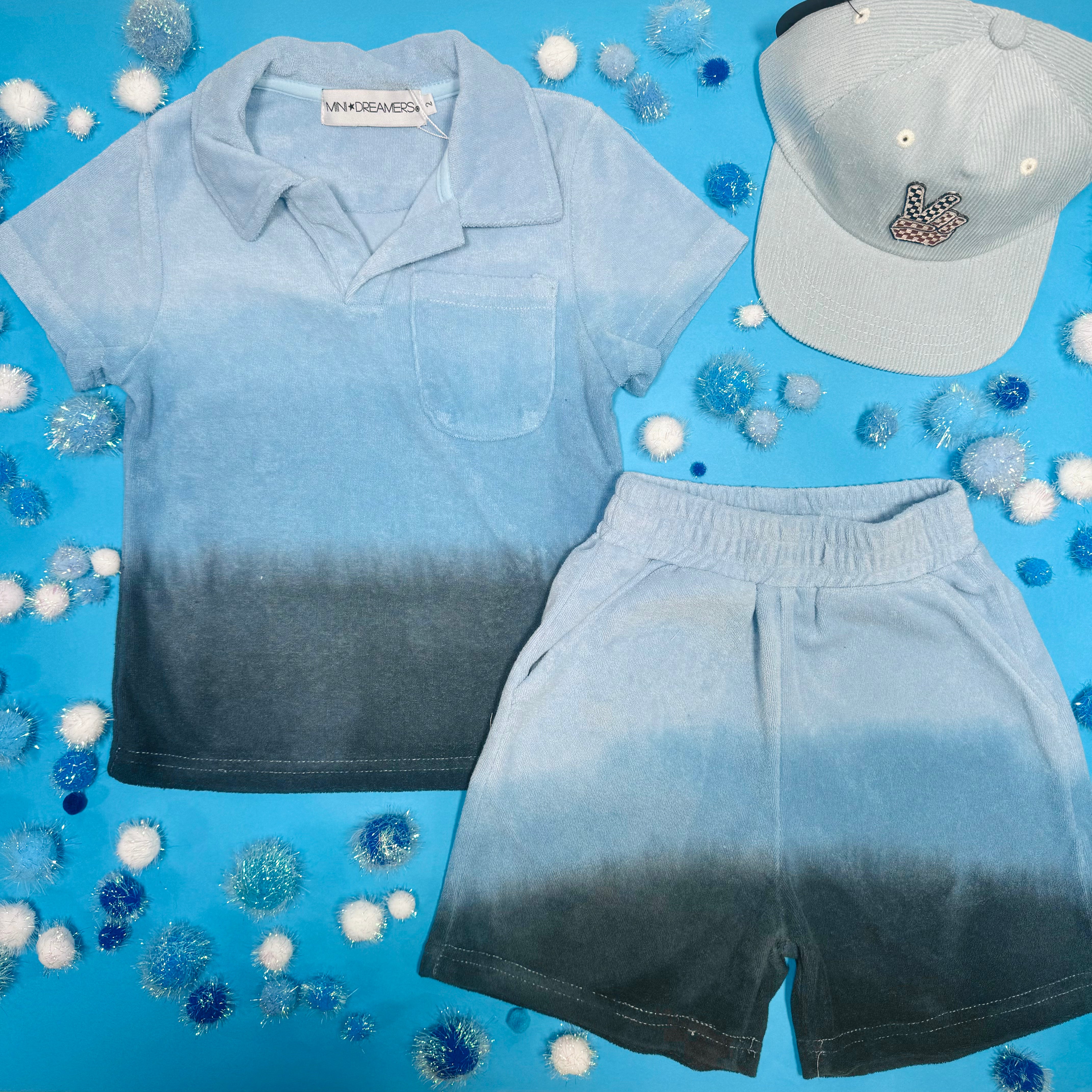 MICAH Dip Dye Terry Top and Shorts Set - Soft Cotton Lounge Wear for Women | Perfect for Yoga, Beach Cover-Up & Summer Outfits