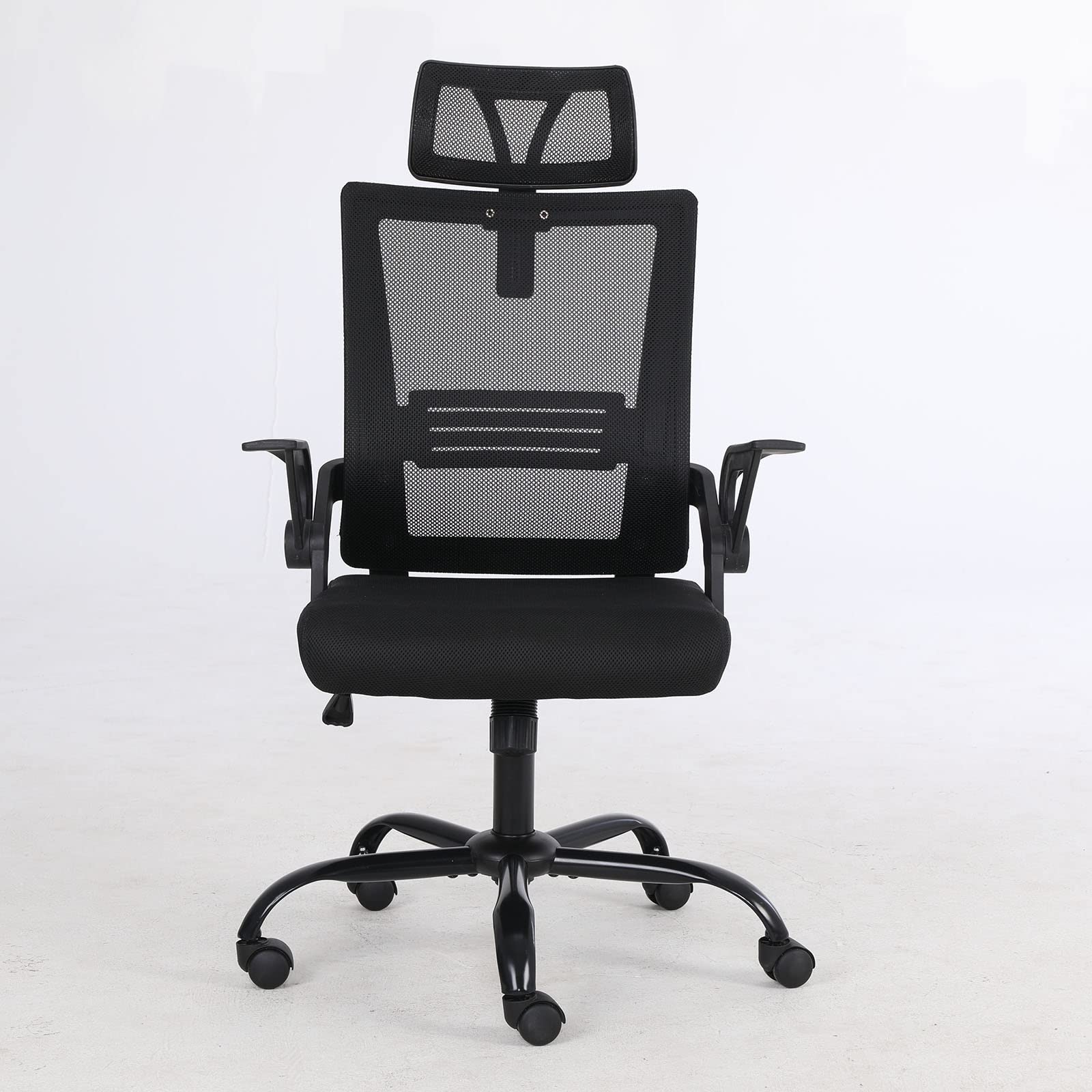 Ergonomic Mesh Executive Office Chair with Lumbar Support - Adjustable Armrests & Height - Black Computer Desk Chair for Home Office, Conference Room & Gaming - Comfortable Work Chair for Long Hours Sitting