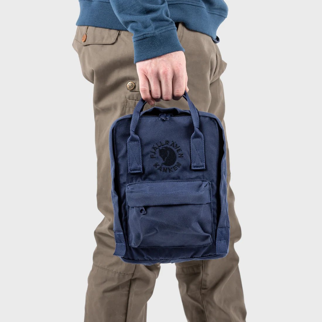Fjallraven Mini RE Kanken Backpack - Lightweight Waterproof Daypack for Women & Men, Unisex Small Laptop Bag for School, Travel, Hiking - Un Blue