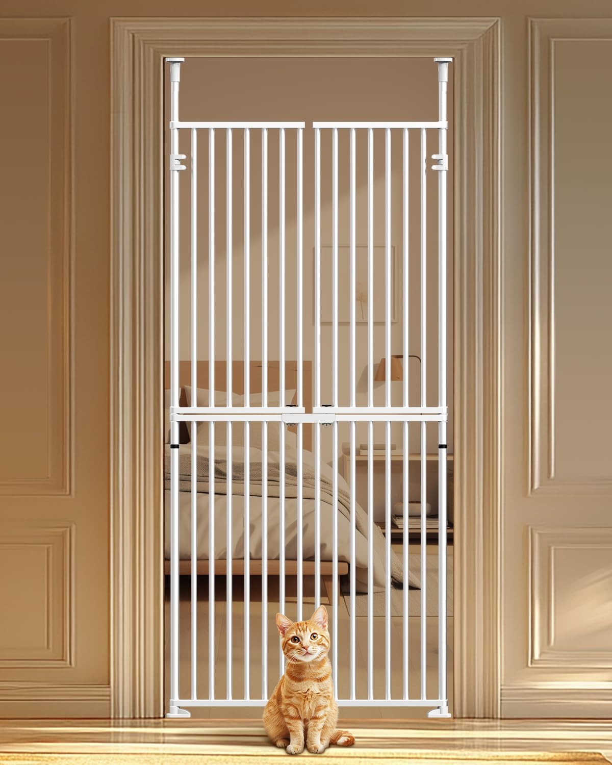 71 Inch Extra Tall Cat Gate - No Climb Pet Gate for Doorways 29.5