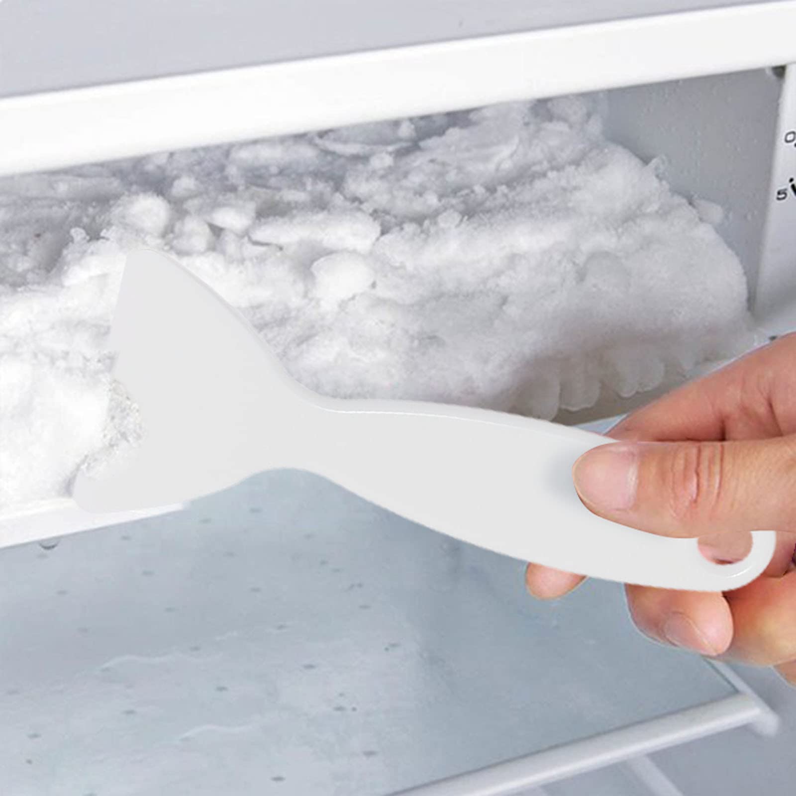 2-Pack Refrigerator Freezer Deicer Scraper - Plastic Ice Removal Shovel for Defrosting - Household Cleaning Tool for Fridge Maintenance - Perfect for Kitchen, RV, and Commercial Use (White, One Size)