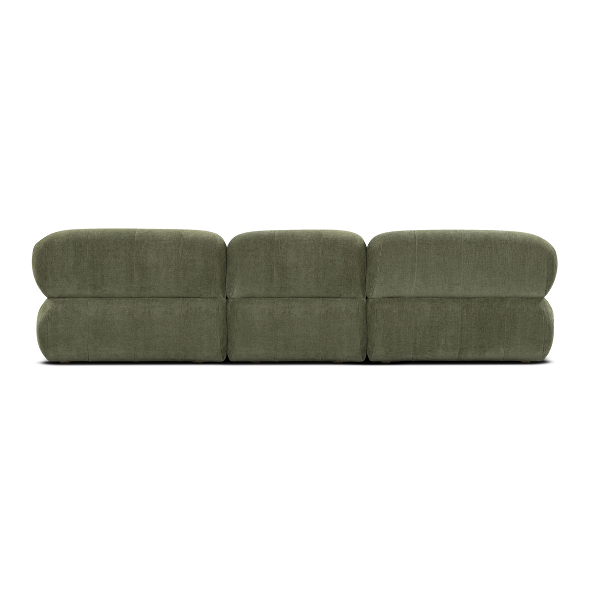 Bowie Textured Velvet 3-Seater Sofa in Olive Green - Modern Living Room Furniture for Small Spaces & Apartments