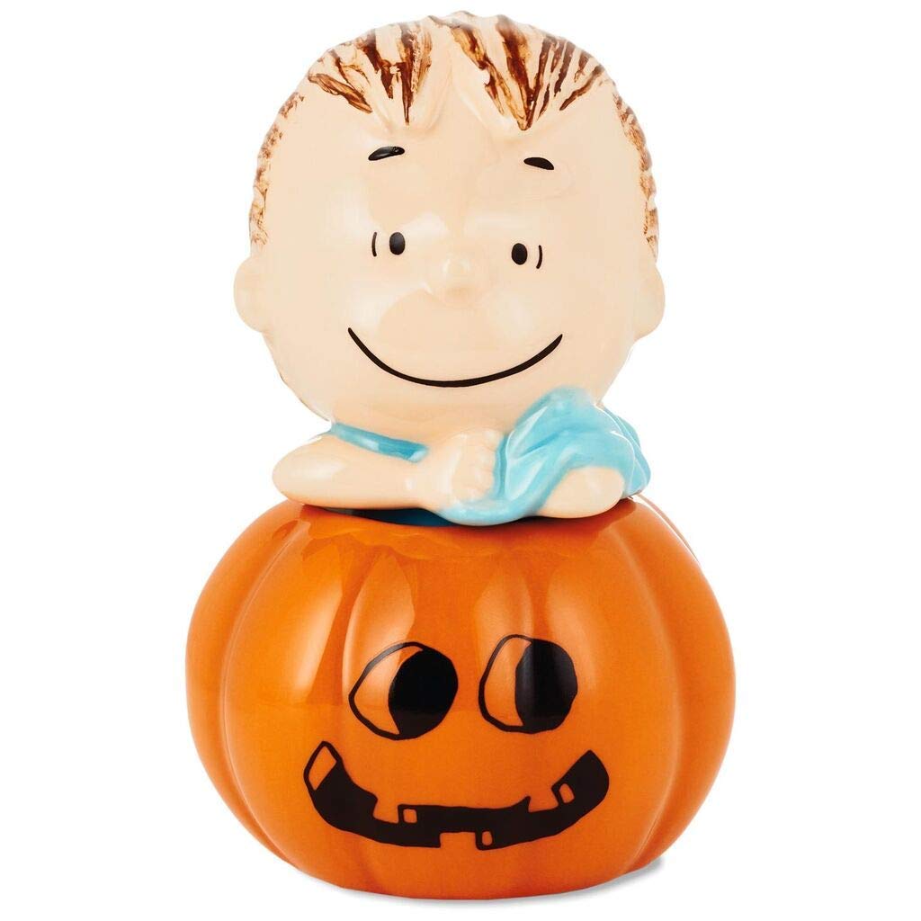 HMK Peanuts Linus Jack-o'-Lantern Stacking Salt and Pepper Shakers Set - Cute Halloween Pumpkin Spice Seasoning Containers for Kitchen, Dining Table & Halloween Party Decor