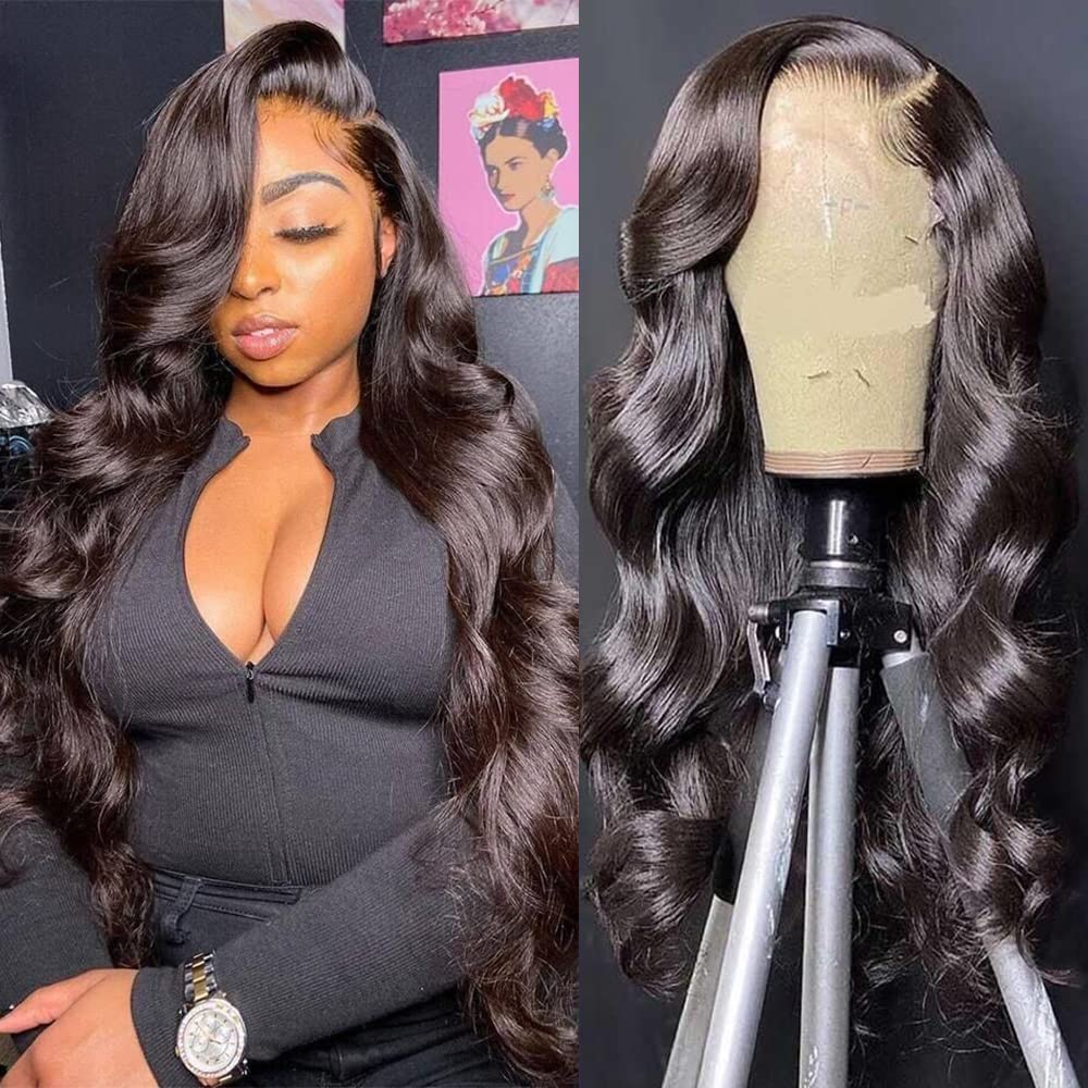 13x6 HD Transparent Lace Front Wigs - 100% Human Hair Brazilian Body Wave Lace Frontal Wig for Women - Pre Plucked with Bleached Knots & Baby Hair - Perfect for Daily Wear, Cosplay, and Special Occasions