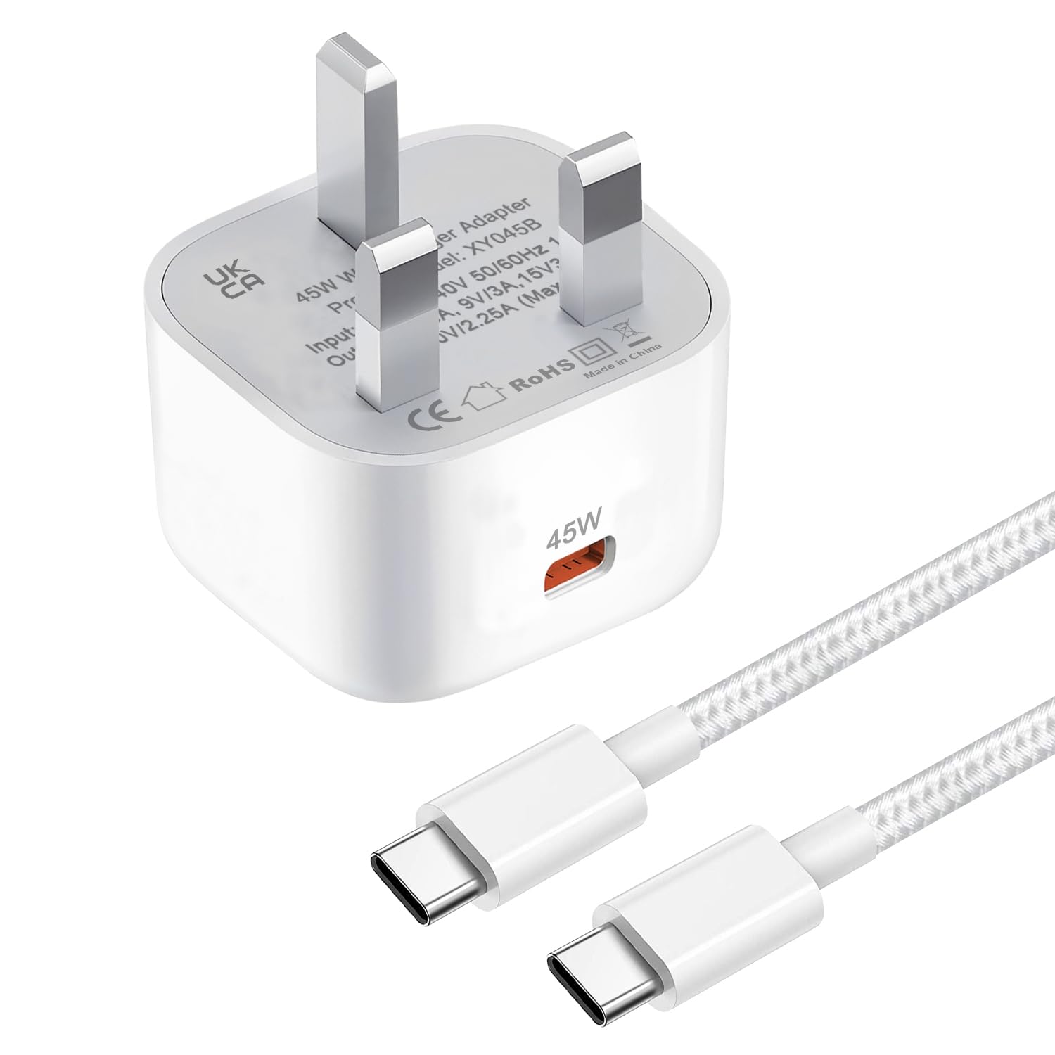 45W Samsung Super Fast Charger - Compatible with Galaxy S24 Ultra/S25 Plus/S23 FE/S24/S22/S21/S20, A54/A55/A25/A15/A16/A05S/A53/A34/A23 5G, Z Fold 4/5, Z Flip, Tab S7/S8/S9 - Fast Charging Plug & Cable for Home, Office & Travel