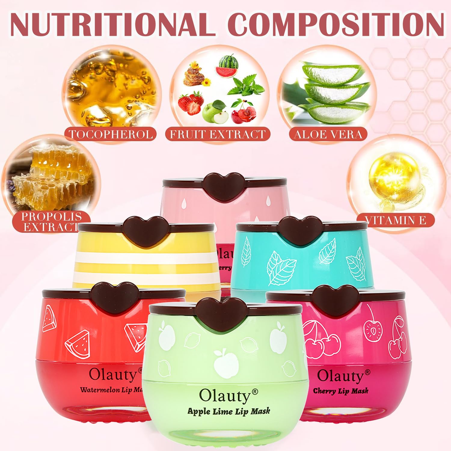 8 PCS Honey Bee Lip Balm Set - Fruity Hydrating Lip Sleeping Mask & Exfoliator for Dry, Cracked Lips - Overnight Moisturizing Lip Care to Reduce Lip Lines - Perfect for Nighttime Lip Treatment & Daily Hydration