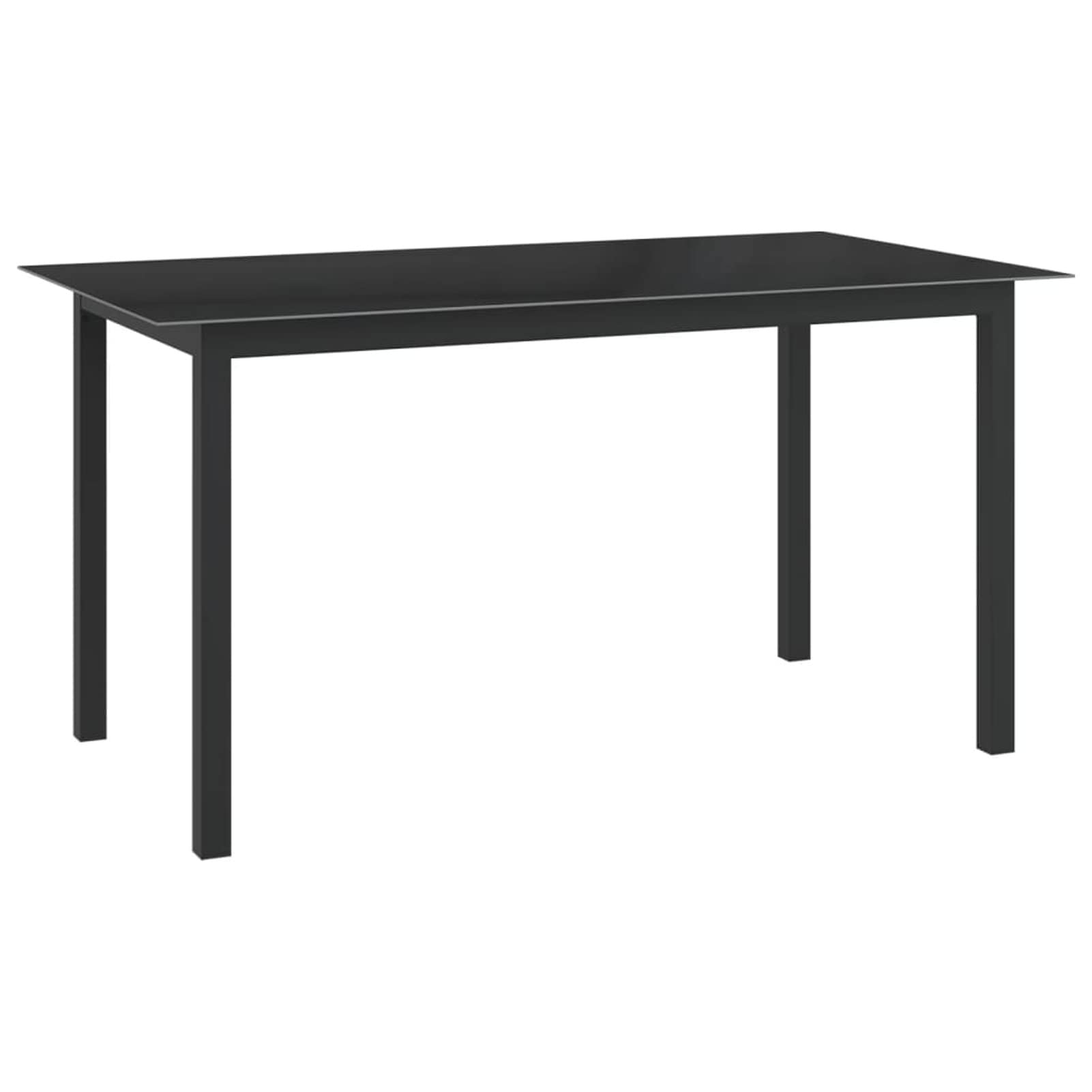 Weather Resistant Steel Patio Side Table - Small Outdoor End Table for Yard, Balcony, Garden & Bedside - Durable Black Aluminum & Glass Design (59.1