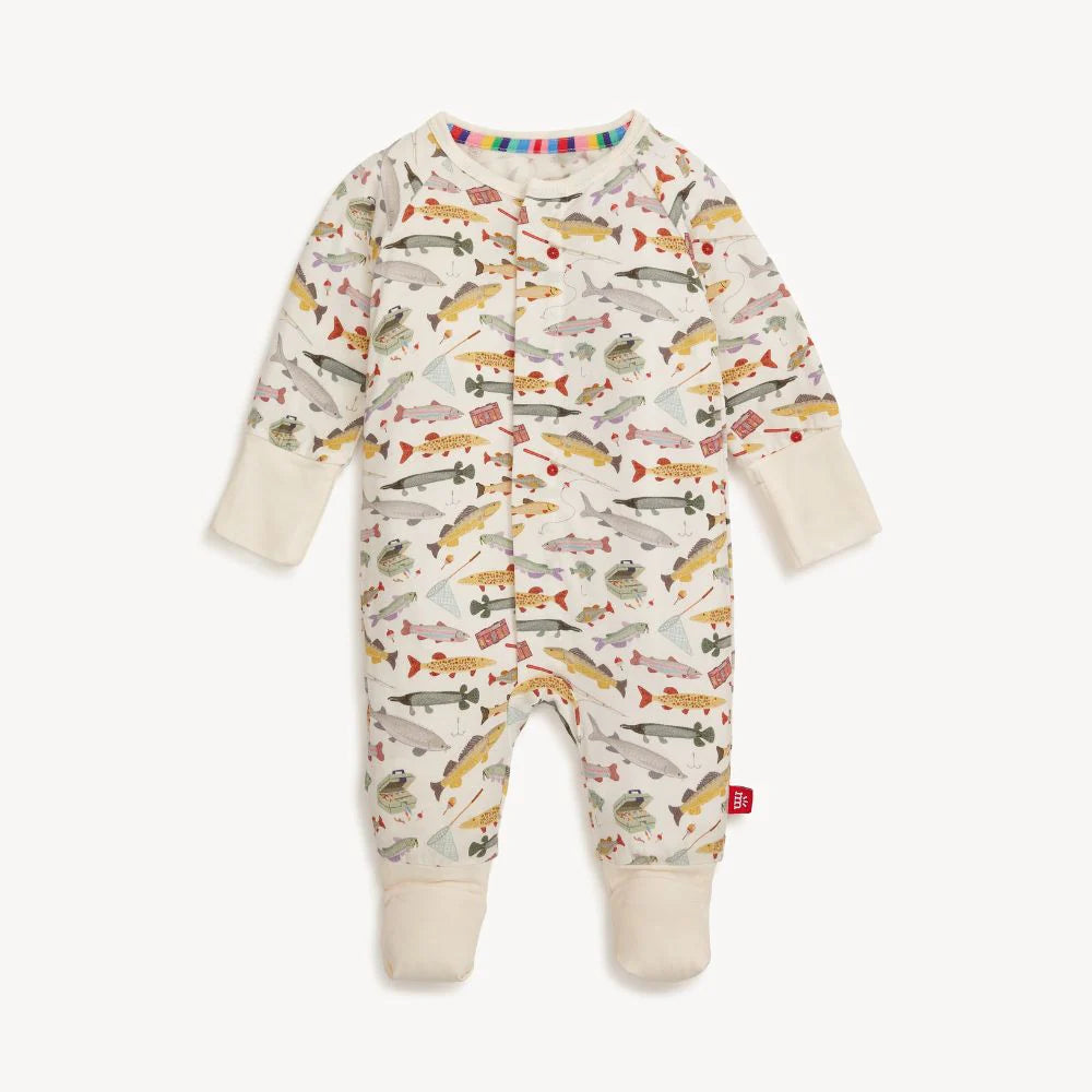 Reel Good Time Modal Magnetic Grow with Me Convertible Coverall - Soft Stretchy Baby Romper for Boys & Girls - Perfect for Playtime, Photos & Everyday Wear