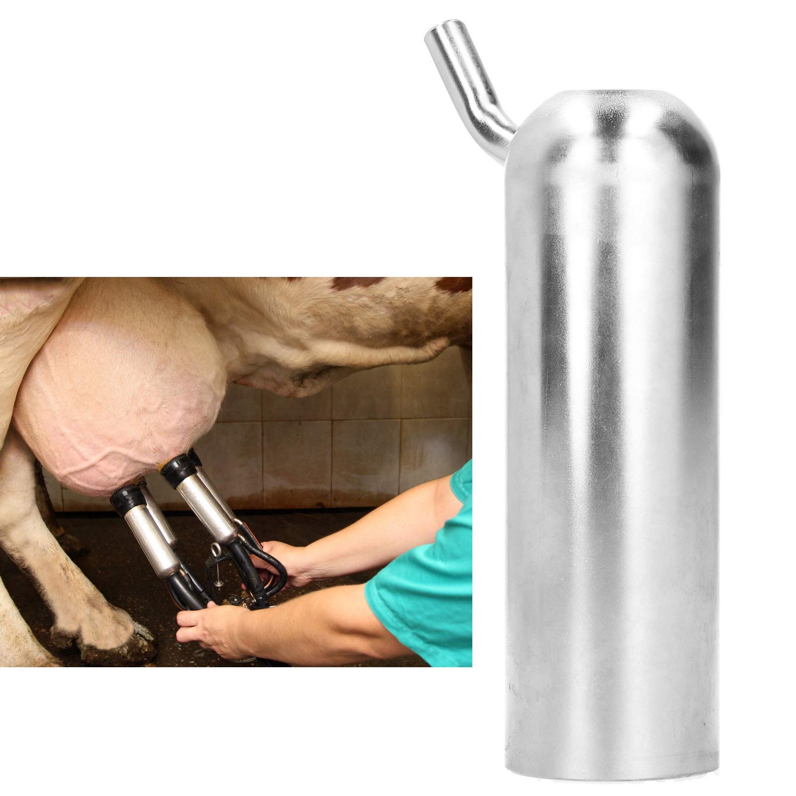 Wosune Stainless Steel Milking Cup - Durable Milk Teat Cup for Dairy Cattle - High-Quality Milker Parts for Cow Milk Collection - Perfect for Dairy Farms and Livestock Management