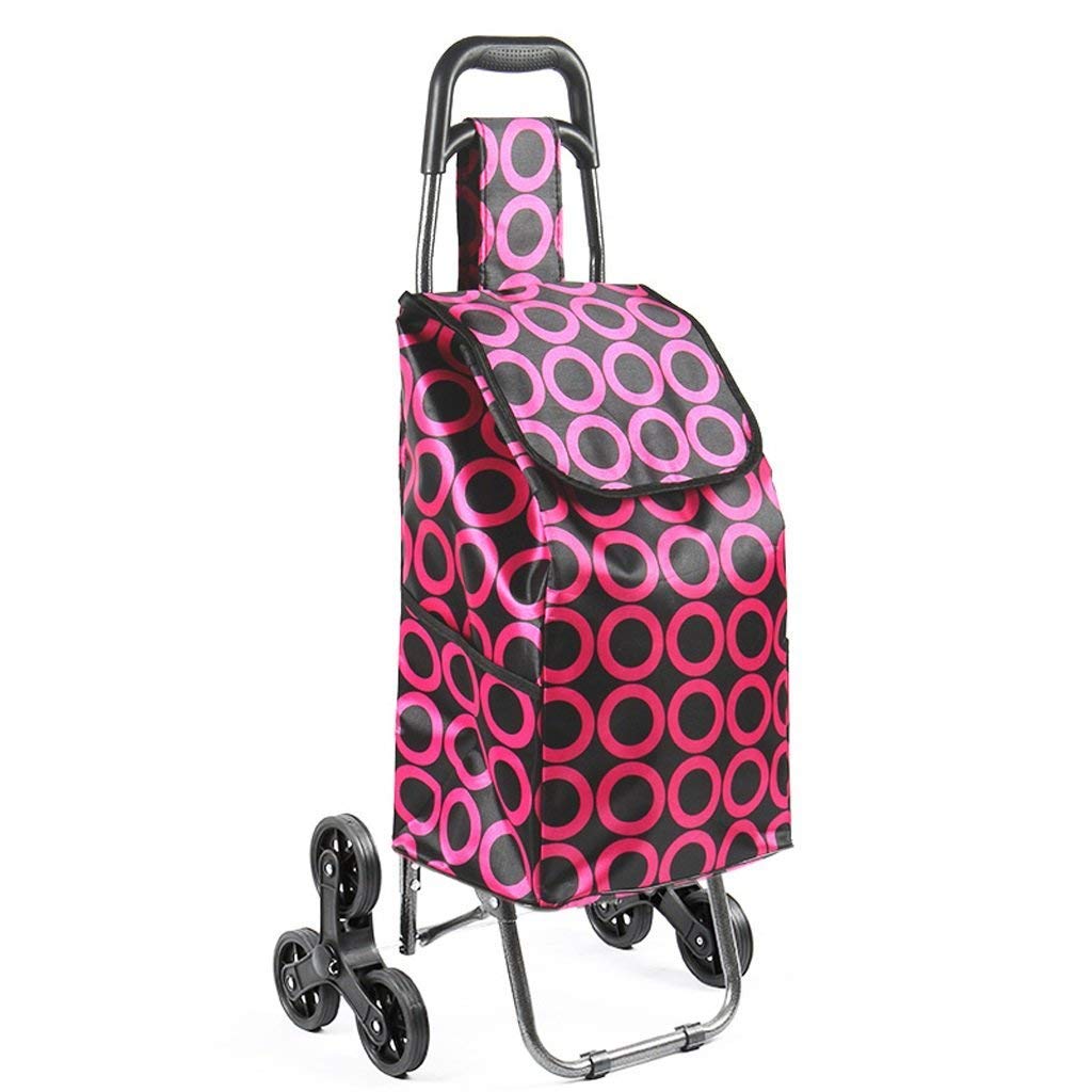 Collapsible Folding Wagon Cart with Wheels - Heavy Duty Grocery Shopping Trolley, Stair Climbing Luggage Cart with Detachable Storage Bag | Perfect for Grocery Shopping, Beach Trips, Camping & Outdoor Activities