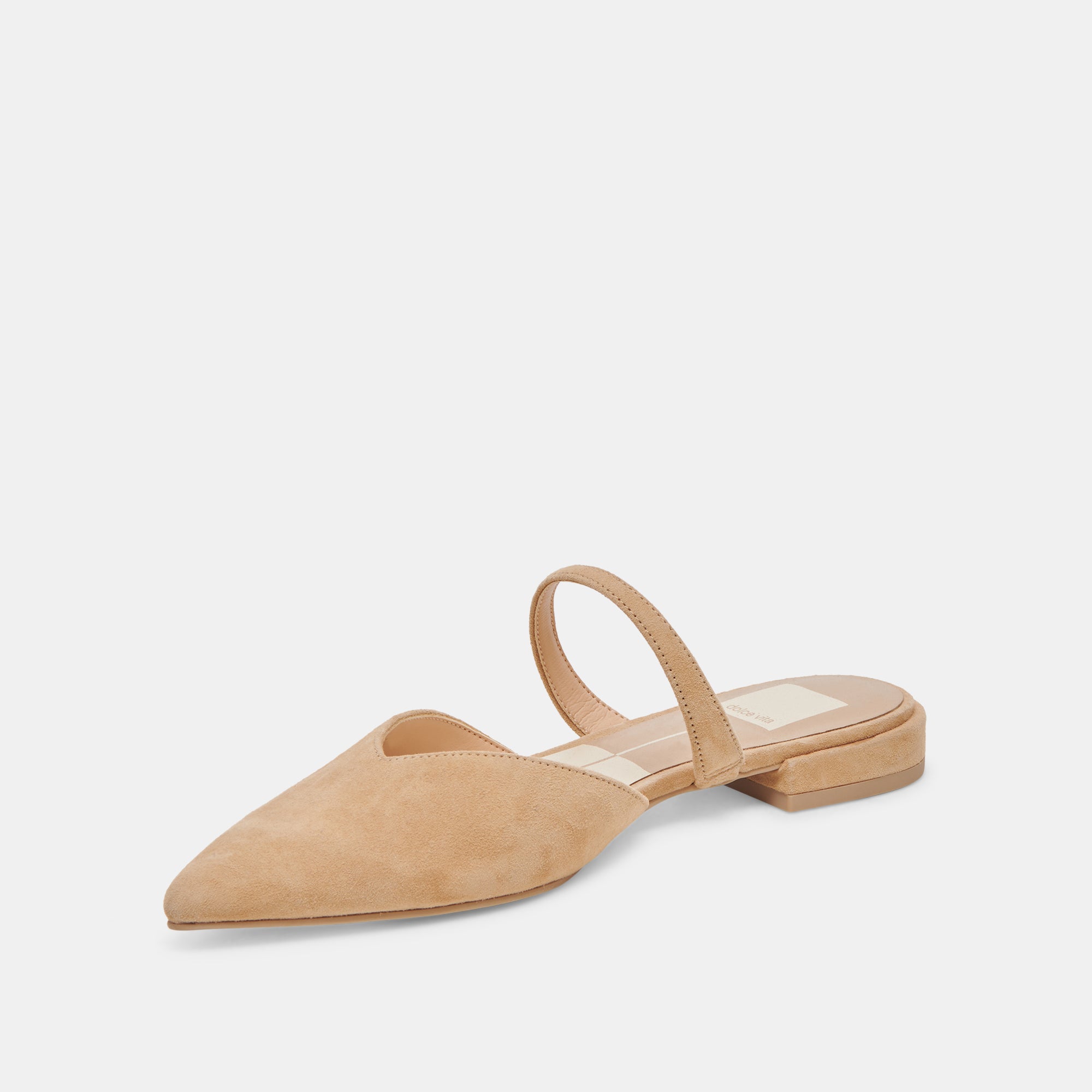 KANIKA Women's Tan Suede Flats - Comfortable Casual Shoes for Work, Office, and Everyday Wear