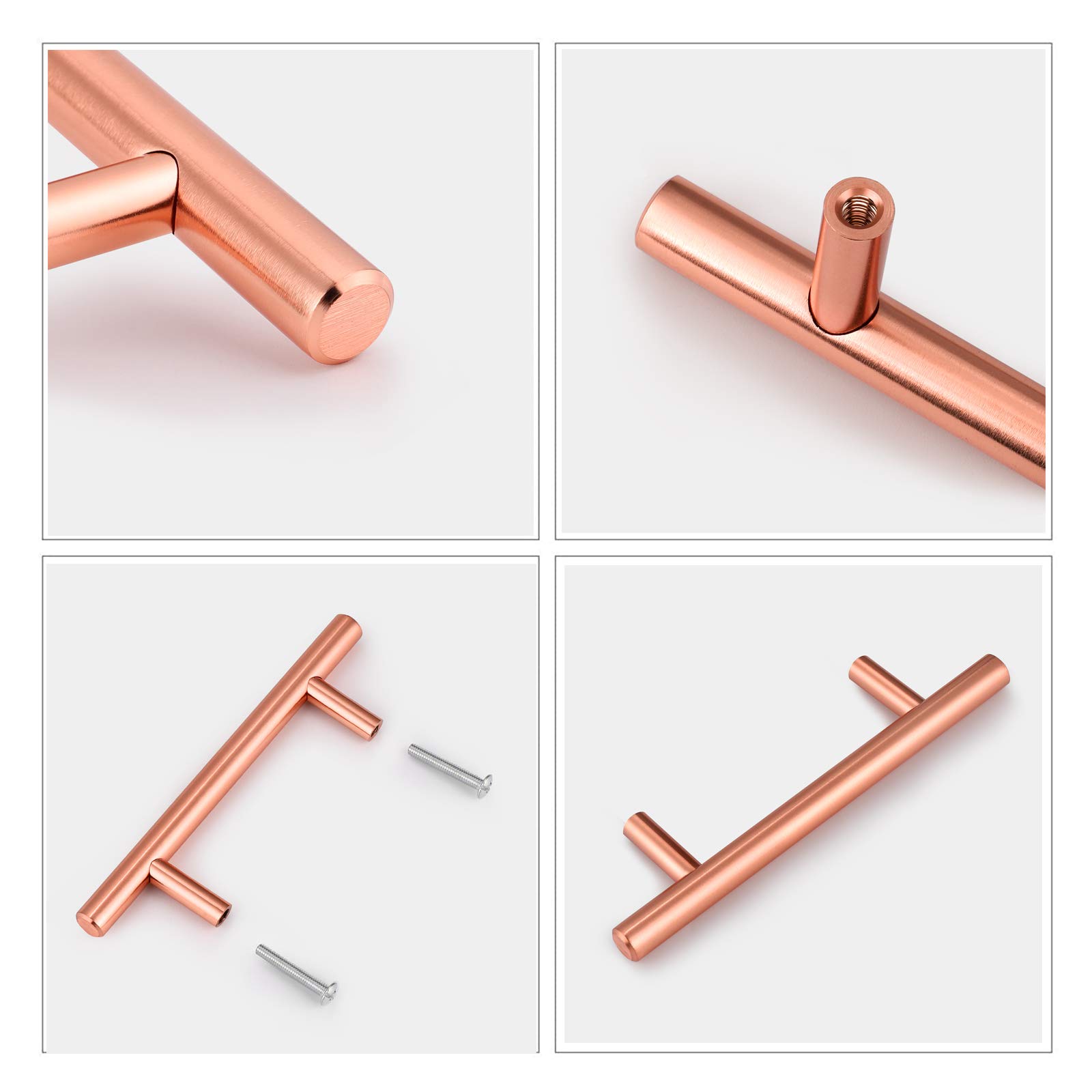 Rose Gold Brushed Stainless Steel Cabinet Pulls - 3-3/4