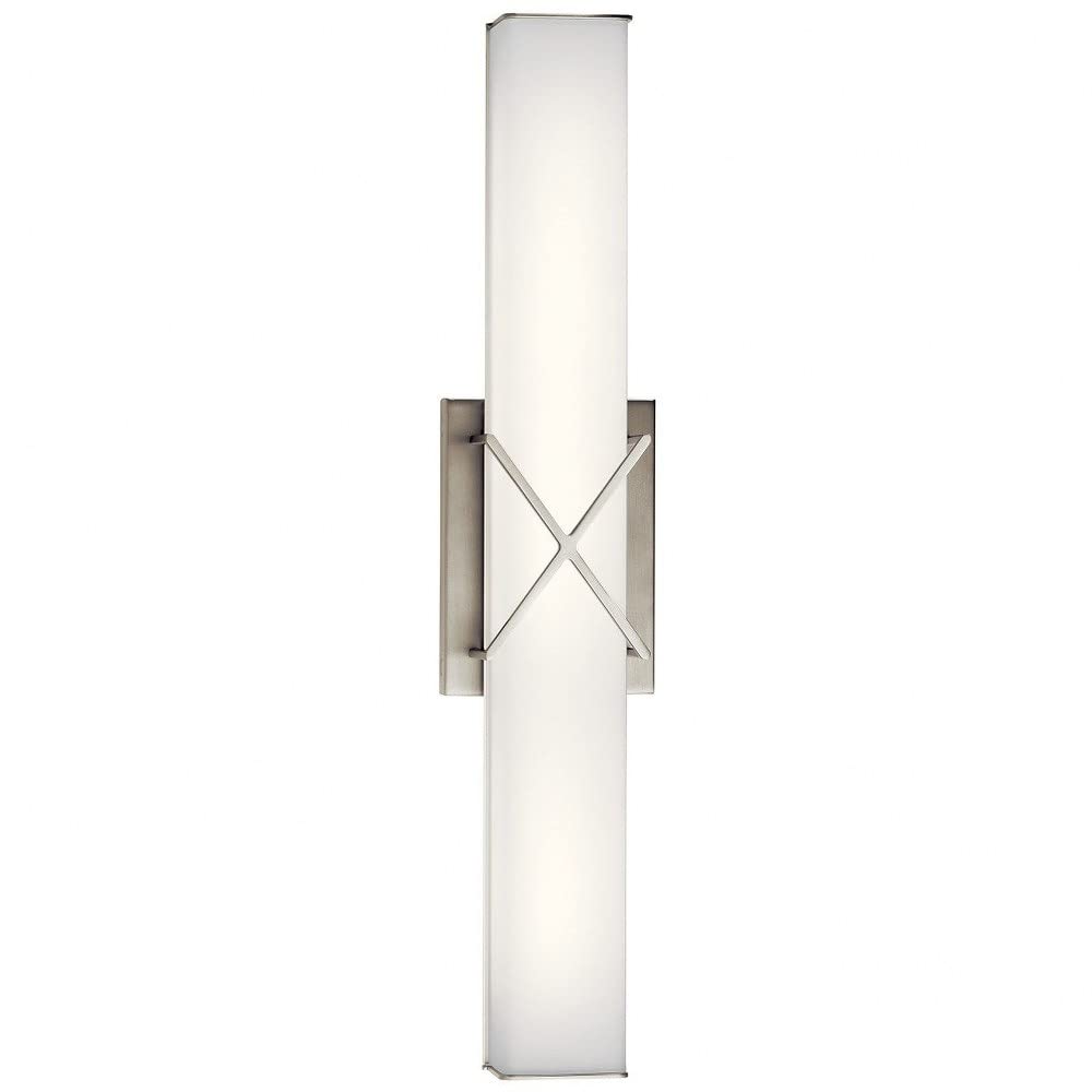 Kichler Trinsic 22-Inch LED Bathroom Vanity Light - Chrome Finish with Satin Etched White Glass Shade | Perfect for Modern Bathroom, Powder Room & Dressing Area Lighting
