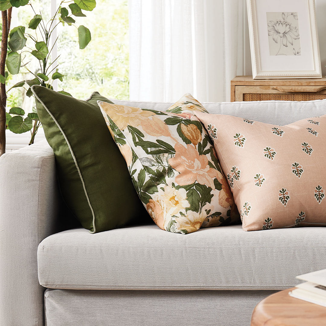 Zaab Geneva Olive Square Filled Cushion 50 x 50cm - Soft Decorative Throw Pillow for Sofa, Bed, Living Room & Home Decor