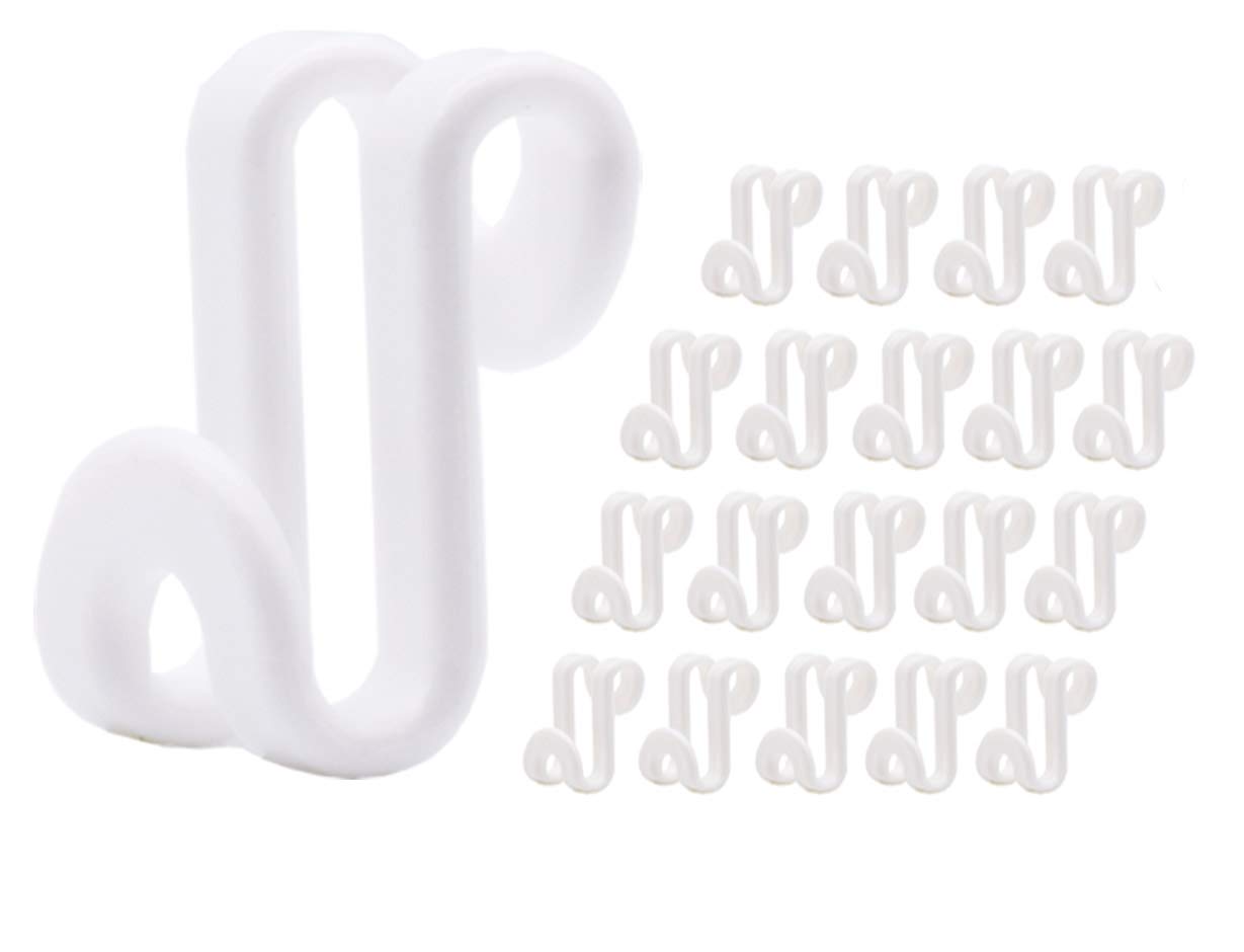 60 Pcs Clothes Hanger Connector Hooks - Mini Cascading Hanger Hooks for Velvet Huggable & Wooden Hangers - Heavy Duty Space Saving Closet Organizer (White, 60 Pack) - Perfect for Small Closets, Dorm Rooms & Apartment Storage