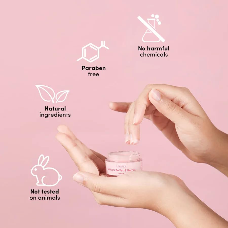 Prolixr Kokum Butter & Berry Overnight Lip Mask - Repair Chapped, Dry & Pigmented Lips - Deep Hydration for All Skin Types - Cruelty Free - Pack of 2 - Perfect for Nighttime Lip Care & Winter Lip Treatment