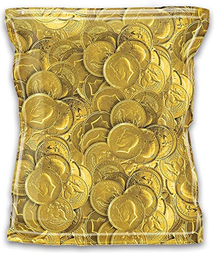 288 Ounce Bulk Half Dollar Chocolate Gold Coins - Milk Chocolate Candy for Parties, Favors, and Holiday Gifts