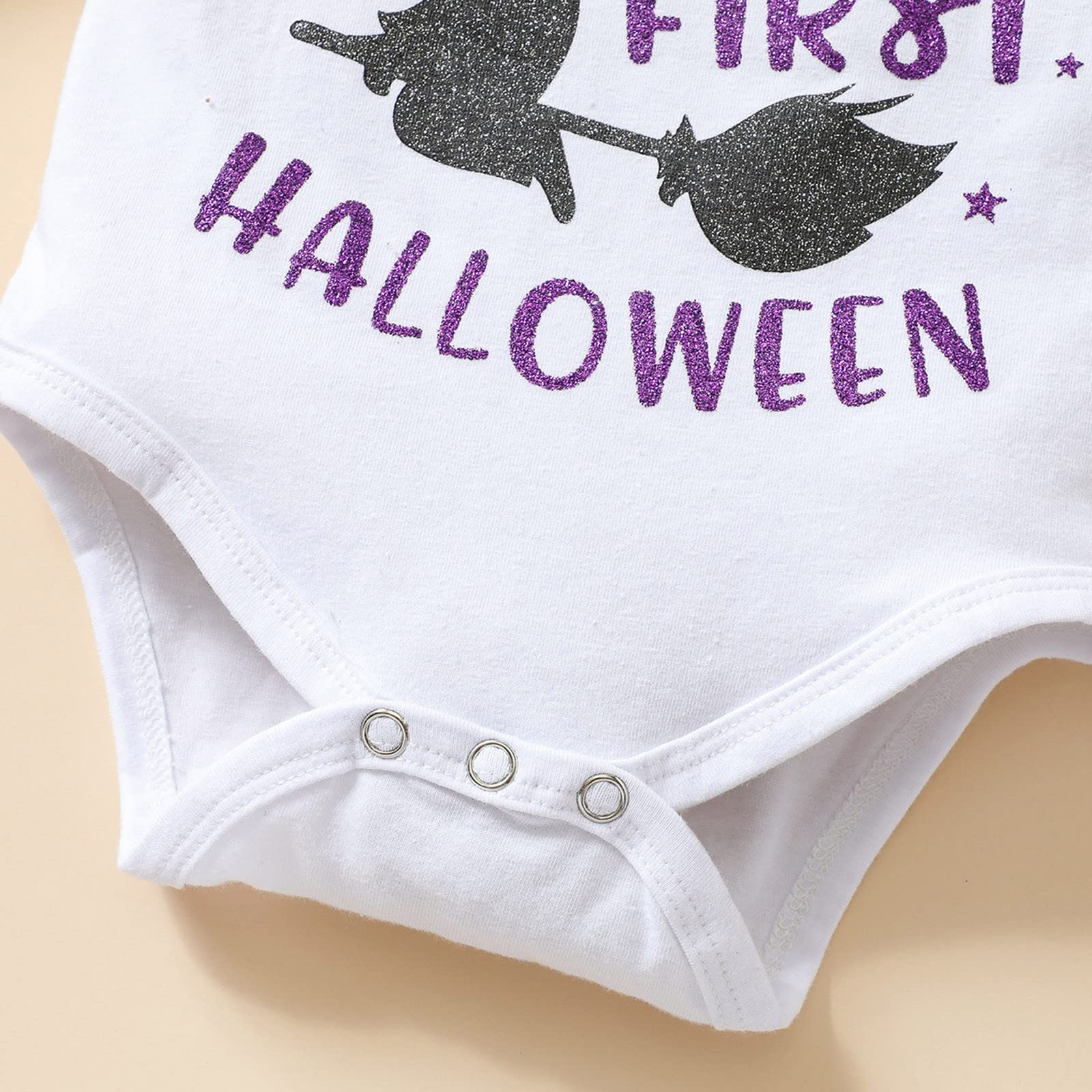 Halloween Baby Girl Outfit - Long Sleeve Romper with Bowknot Mesh Tulle Skirt & Headband Set | Cute Infant Costume for Halloween Party, Photo Shoot & Dress Up Play