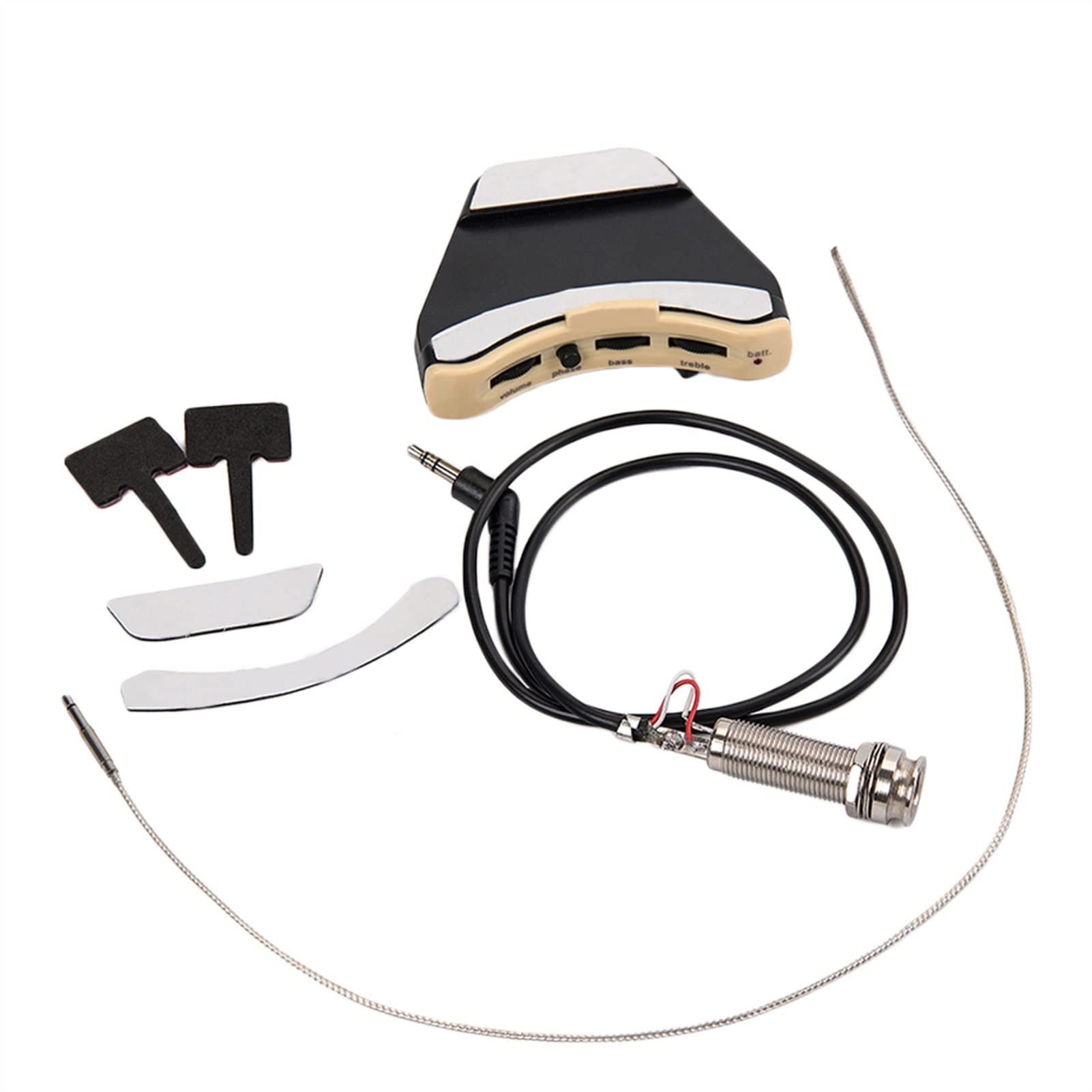 Acoustic Guitar Pickup - 3-Band EQ Piezo Preamp with Endpin Jack for Folk & Acoustic Guitars | Perfect for Live Performances & Recording