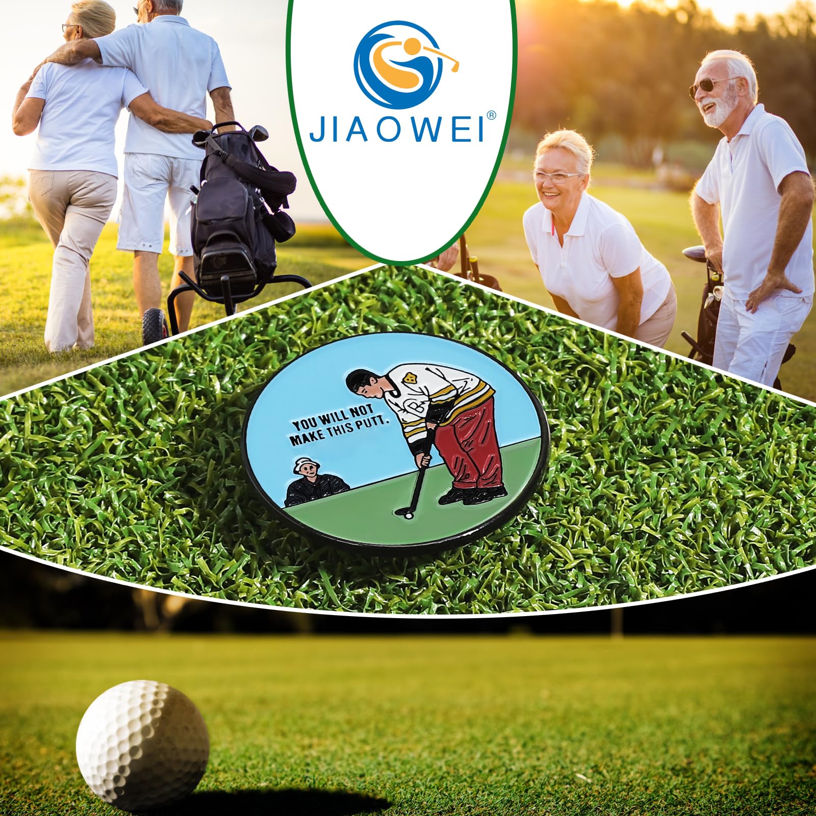 Enamel Golf Ball Marker with Magnetic Hat Clip - Funny & Unique Golf Accessories - Perfect Gift for Golf Lovers - Ideal for Course Play & Tournament Use
