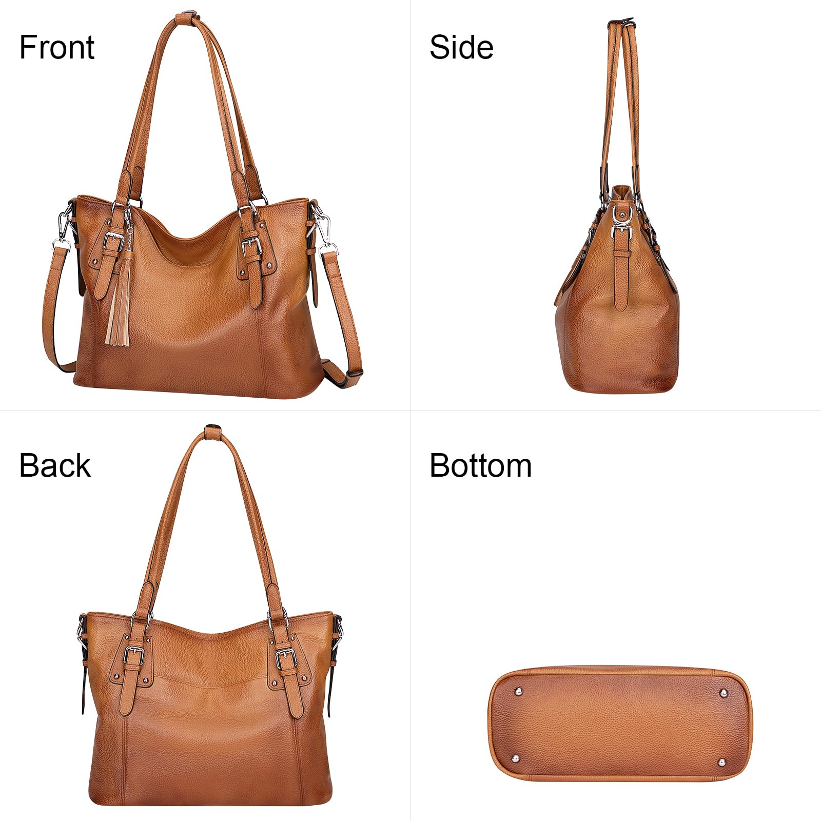 Genuine Leather Women's Shoulder Bag - Stylish Tote & Crossbody Purse for Ladies - Soft & Durable Handbag for Work, Travel & Everyday Use