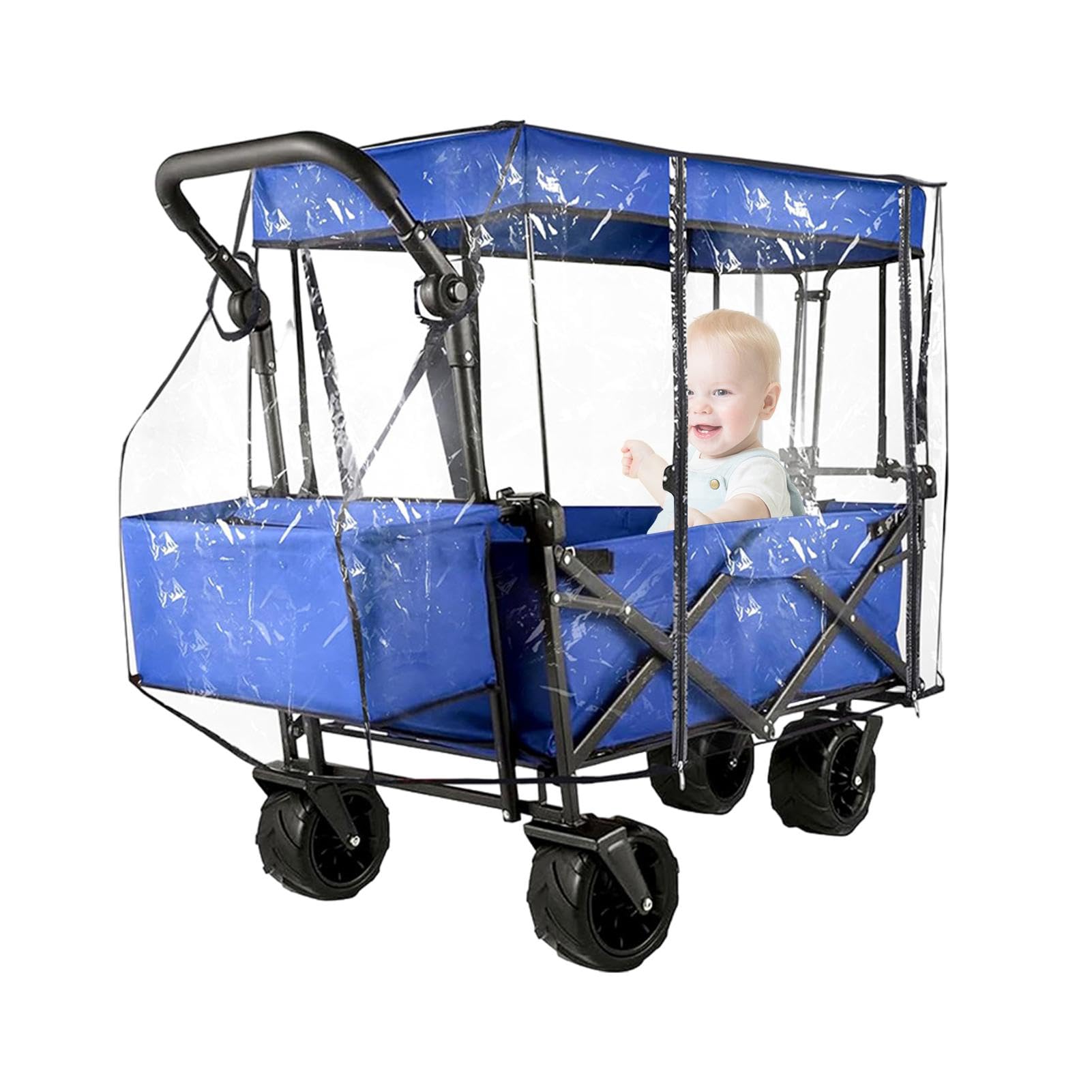 Waterproof Stroller Cart Rain Cover - Windproof Folding Cart Cover for Shopping Trolleys, Baby Strollers & Garden Carts | Perfect for Camping, Picnics & Outdoor Activities
