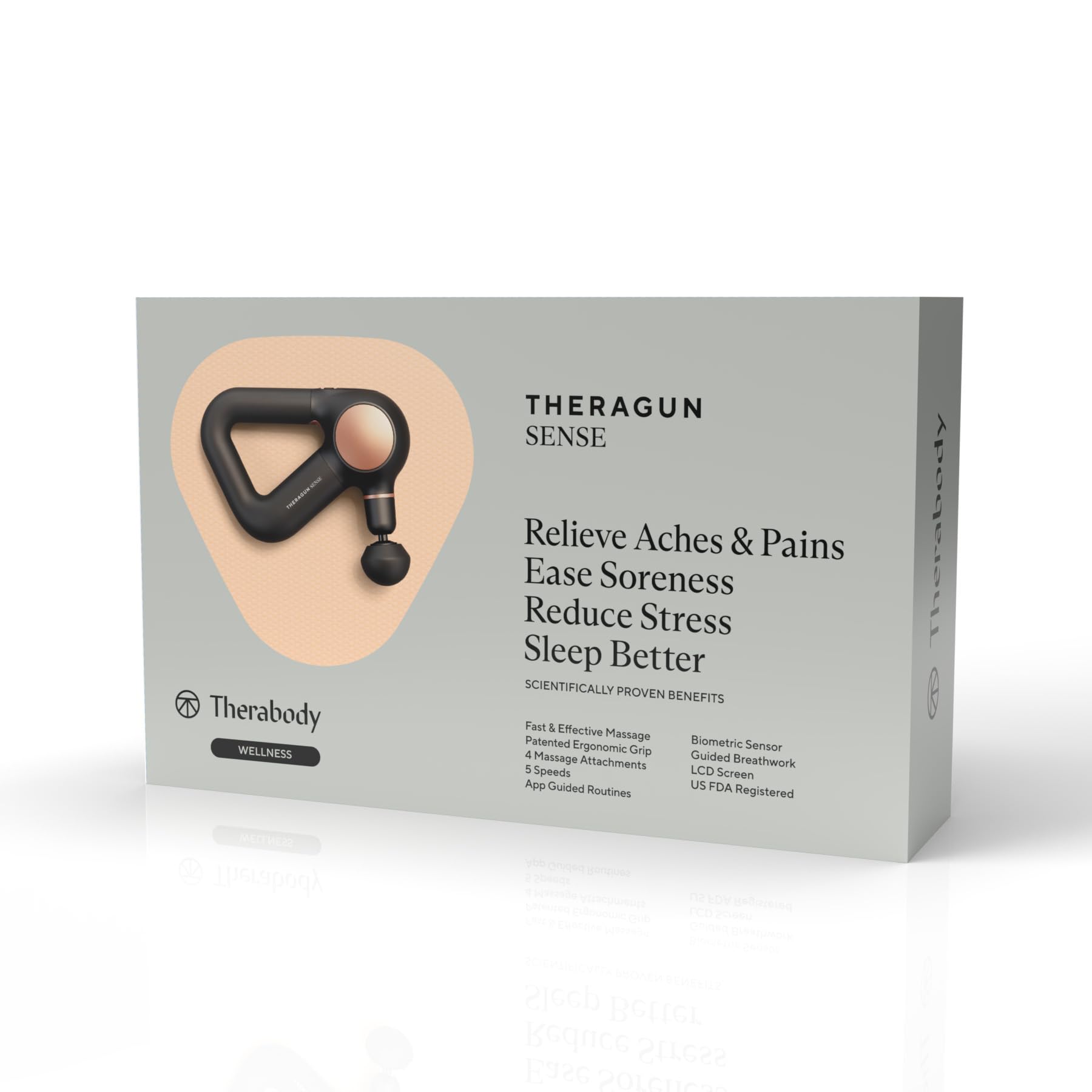 TheraGun Sense Percussion Massage Gun - Deep Tissue Massager for Neck, Back, Leg & Knee Pain Relief - Black | Portable Muscle Recovery Tool for Athletes, Office Workers & Home Use