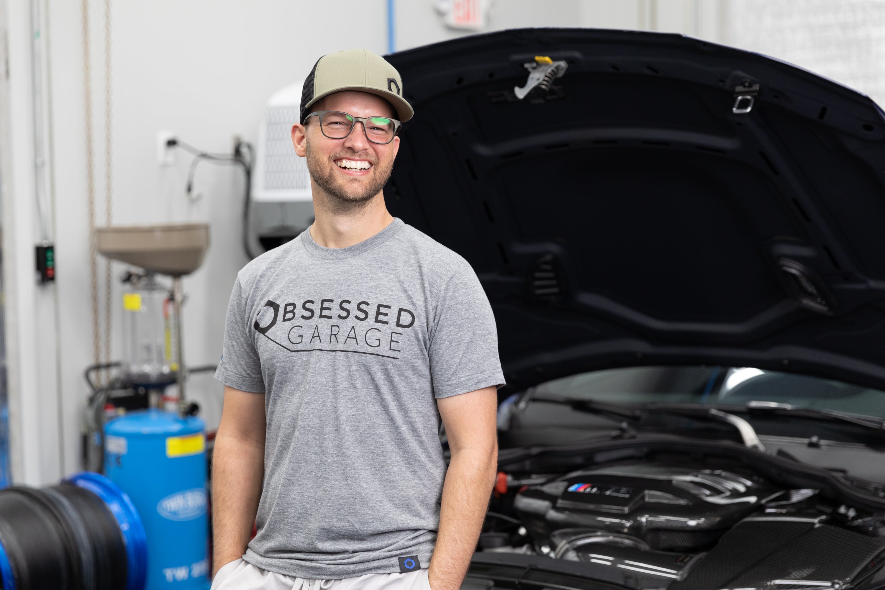 Obsessed Garage Logo T-Shirt - Premium Cotton Unisex Tee for Car Enthusiasts - Perfect for Car Shows, Meetups & Casual Wear