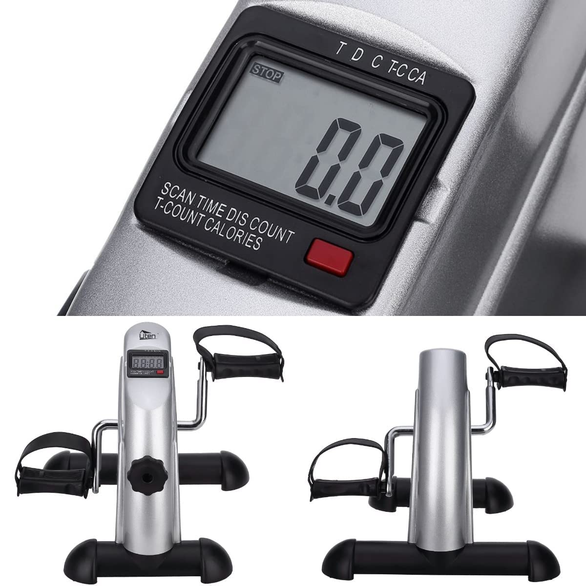 Mini Exercise Bike for Home & Office - Under Desk Bike Pedal Exerciser with LCD Display - Portable Peddler Exerciser for Leg & Arm Workout - Perfect for Desk Work, Physical Therapy & Home Fitness