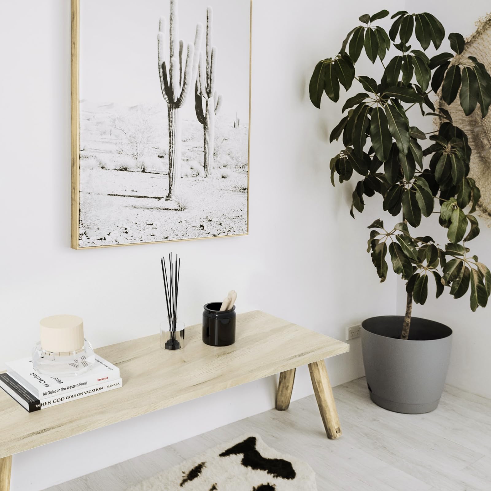48x18 Inches Solid Wood Tabletop - Light Oak 1 Inch Thick Desktop for Sit Stand Desk, Double Desks, L-Shaped Workstations | DIY Home Office & Commercial Countertop for Workspace & Study Areas