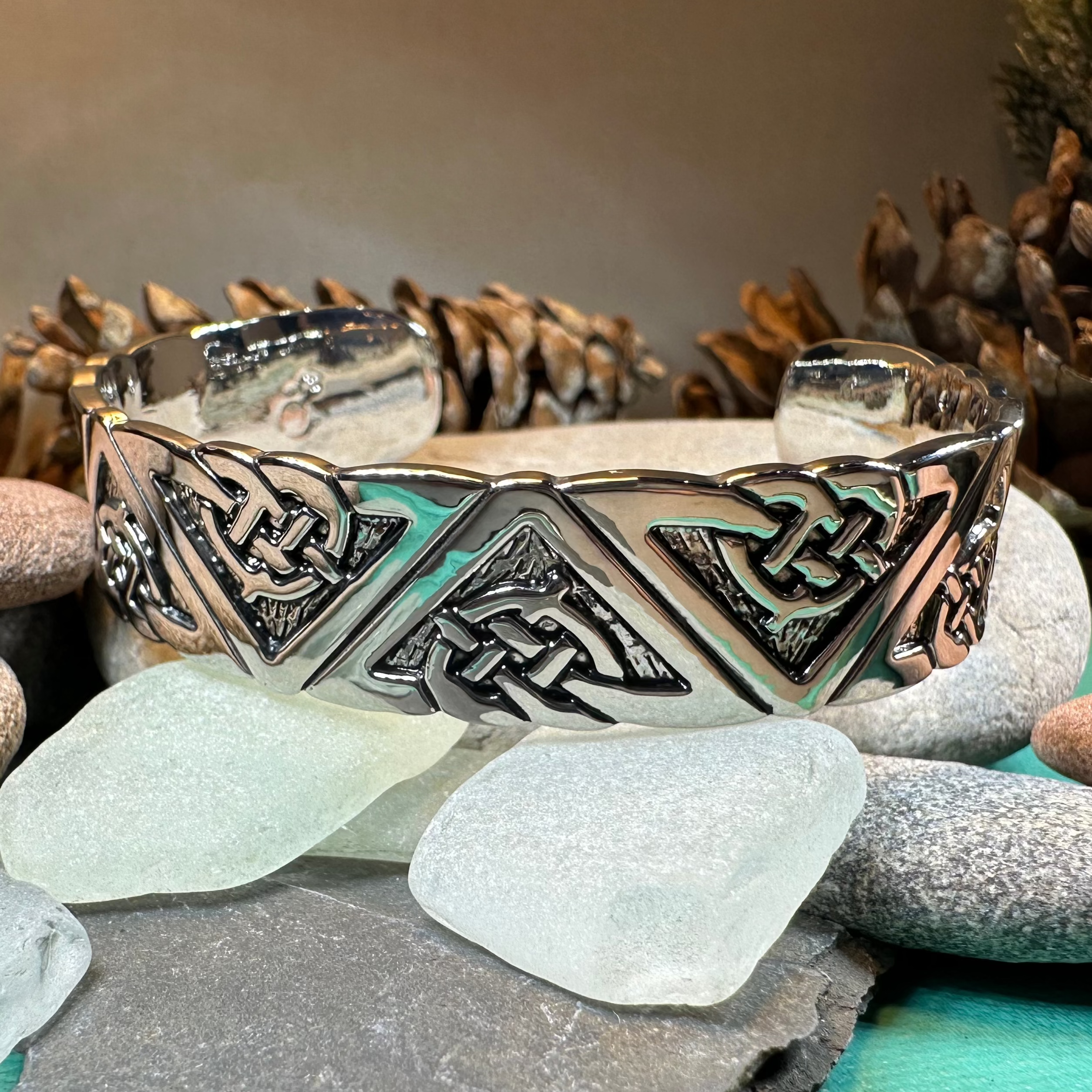 Celtic Knot Cuff Bracelet for Women - Stainless Steel Destiny Jewelry - Perfect for Gifts, Weddings & Boho Fashion Accessories