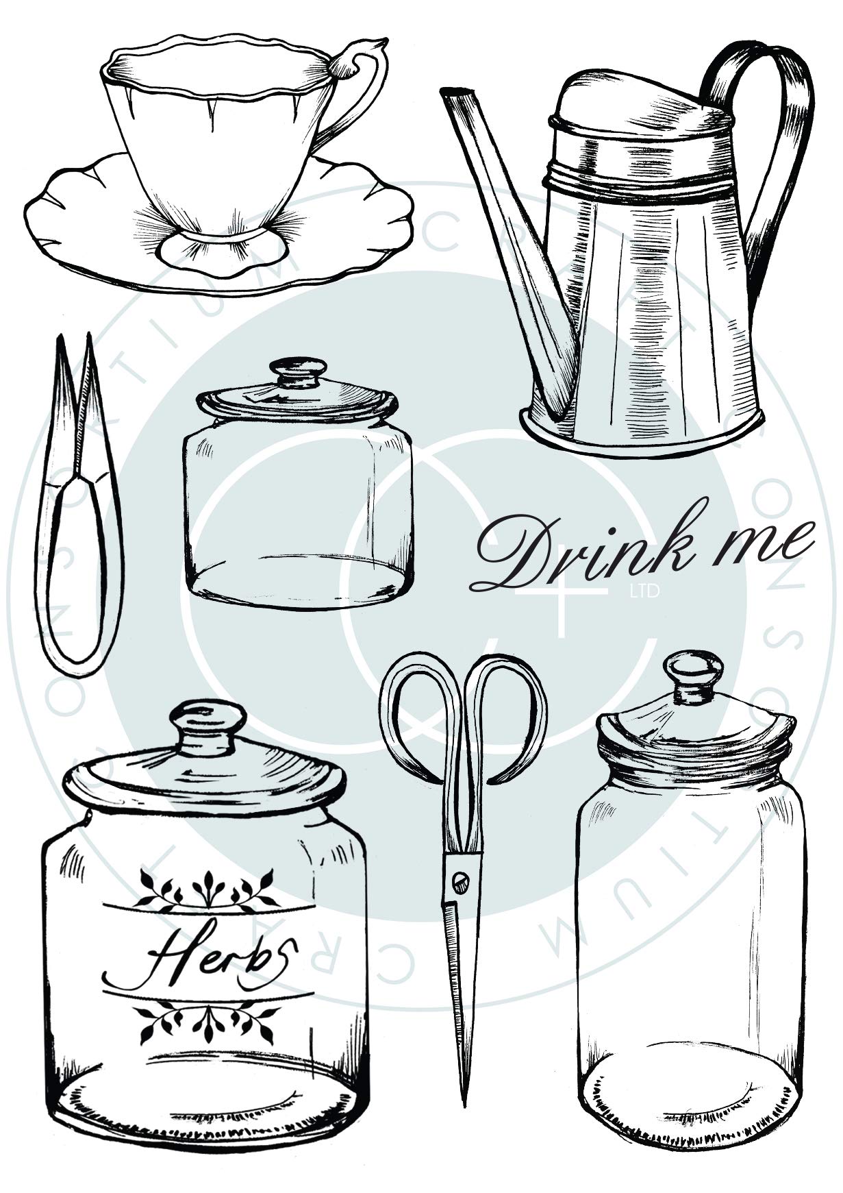 Craft Consortium A5 Clear Stamps - Kitchen Utensils Stamps for Card Making, Scrapbooking & DIY Projects | Perfect for Handmade Cards, Journals & Home Decor