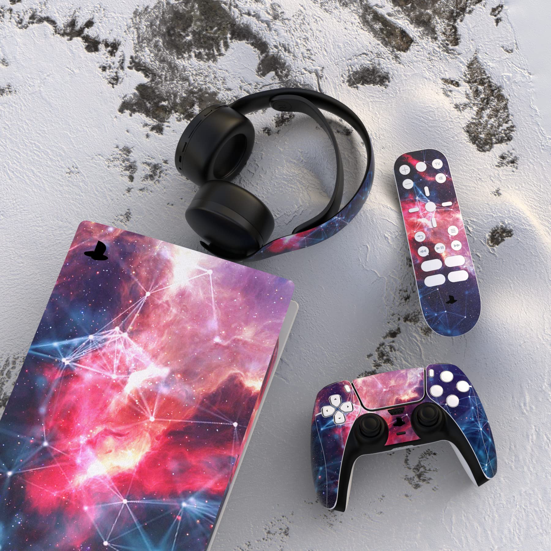 PlayVital Galaxy Space Full Skin Decal Set for PS5 Console Digital Edition - Vinyl Sticker Cover for PS5 Controller, Charging Station, Headset & Media Remote - Perfect for Gaming Setup & Space-Themed Decor
