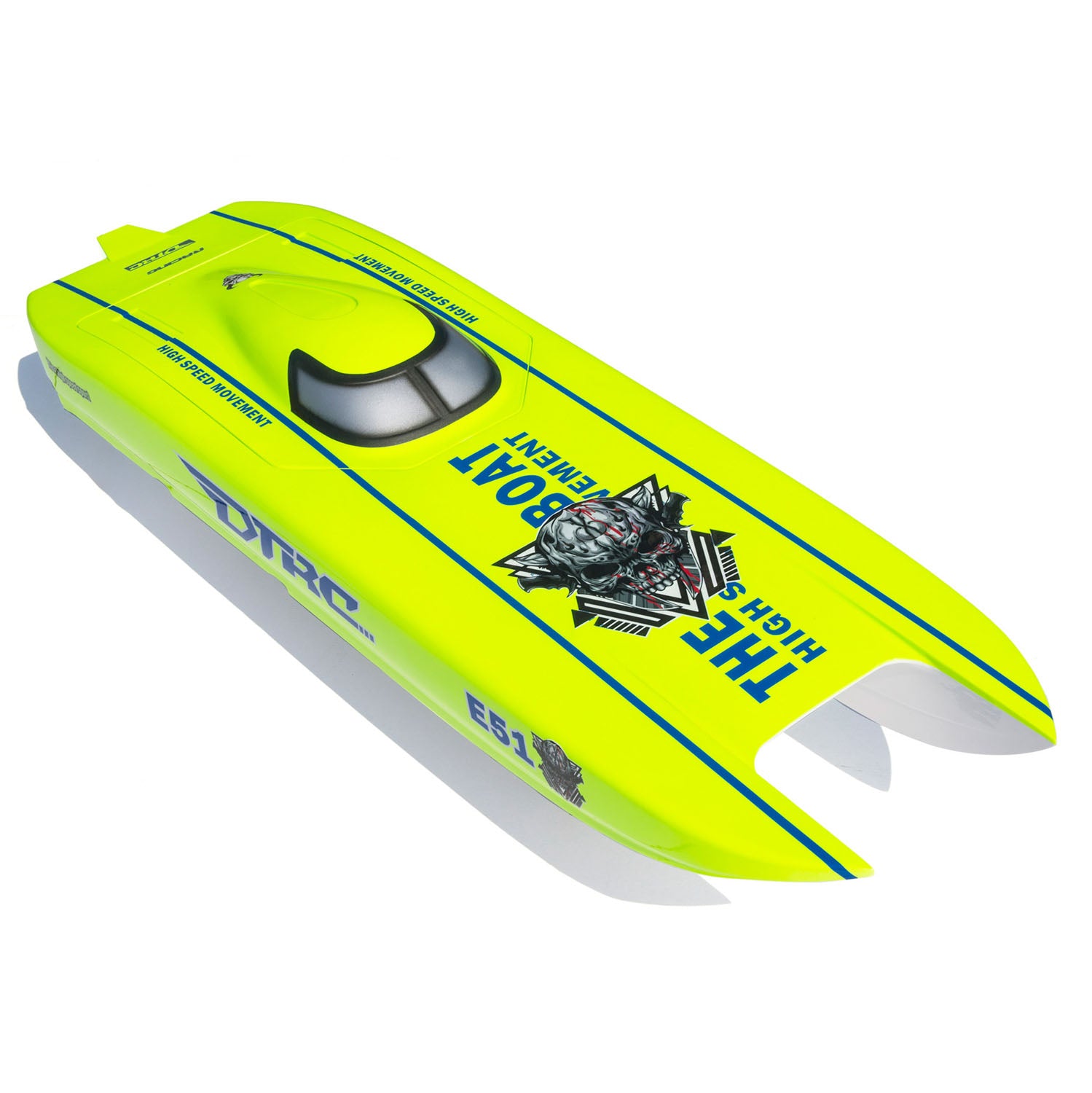 DTRC E51 High Speed Fiber Glass RC Racing Boat - Remote Control Ship Model with Painted Emulated Design, Perfect Gift for Adults & Kids | Outdoor Water Play, Pool Racing, Lake Competition