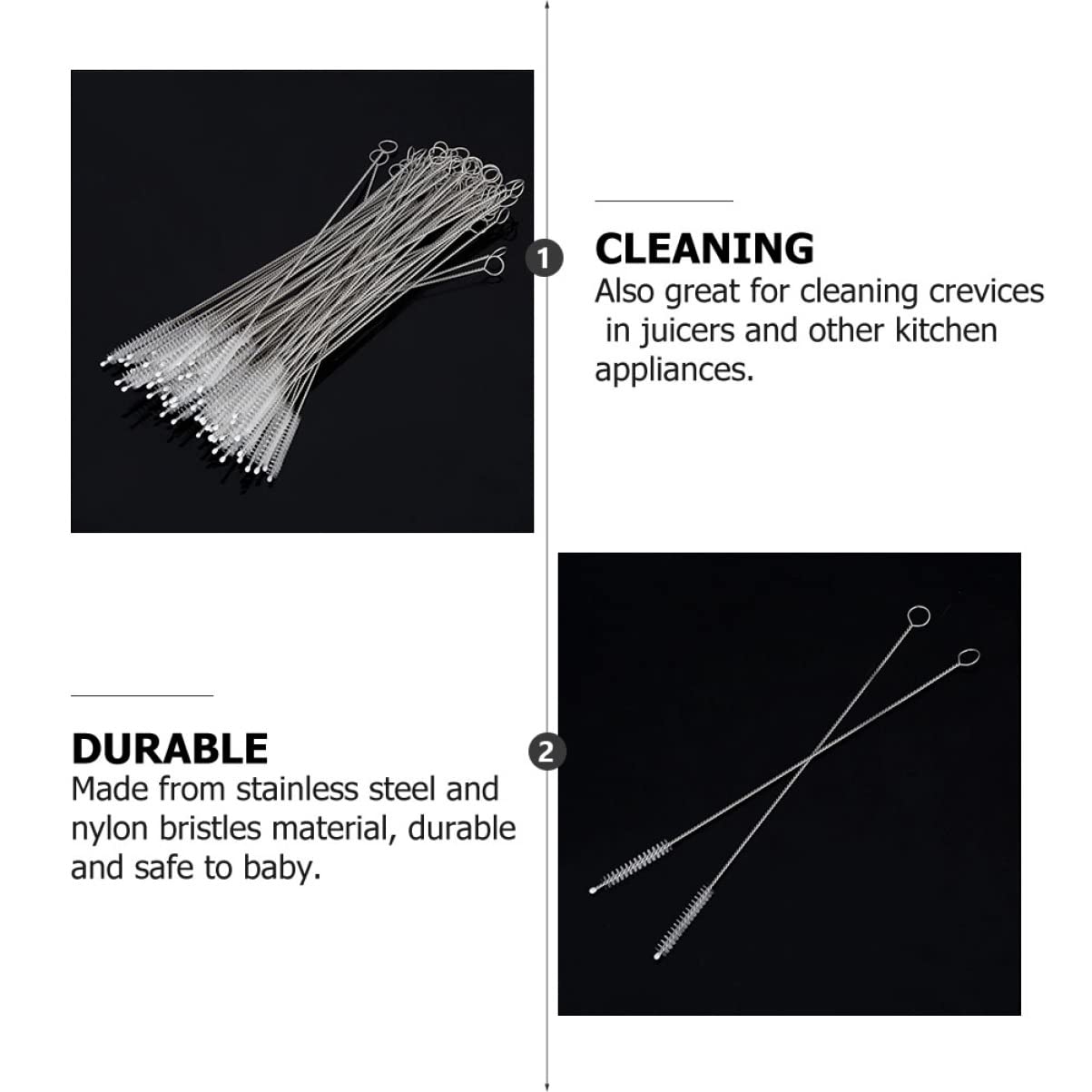 30-Pack Stainless Steel Straw Cleaning Brushes - Durable Tube Cleaners for Reusable Metal, Glass & Silicone Straws - Perfect for Home, Office, Travel & Eco-Friendly Lifestyle