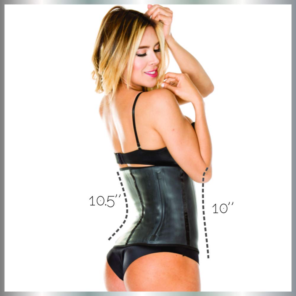 Women's Latex Waist Trainer Corset - Underbust Sport Girdle for Weight Loss & Hourglass Body Shaping - Black | Tummy Control for Workouts, Postpartum & Everyday Wear